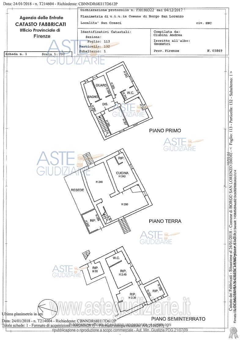 Planimetria del bene