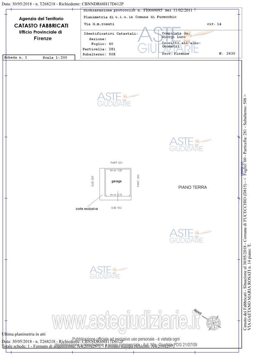Planimetria del bene
