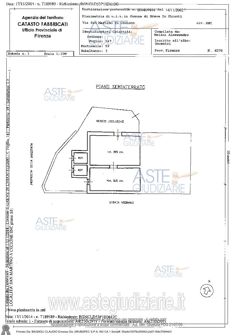 Planimetria del bene