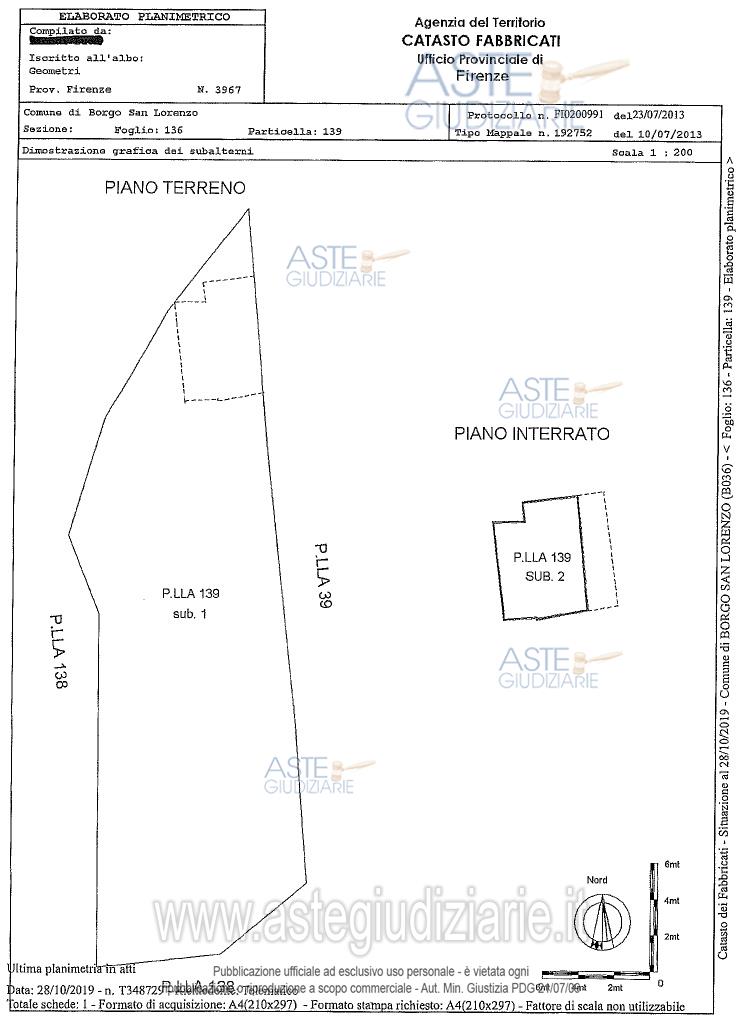 Planimetria del bene