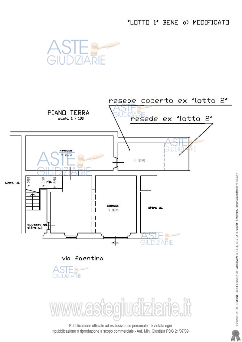 Planimetria del bene
