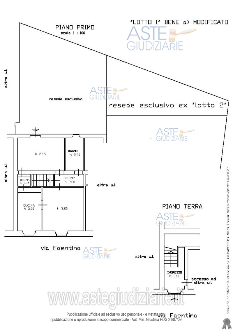 Planimetria del bene