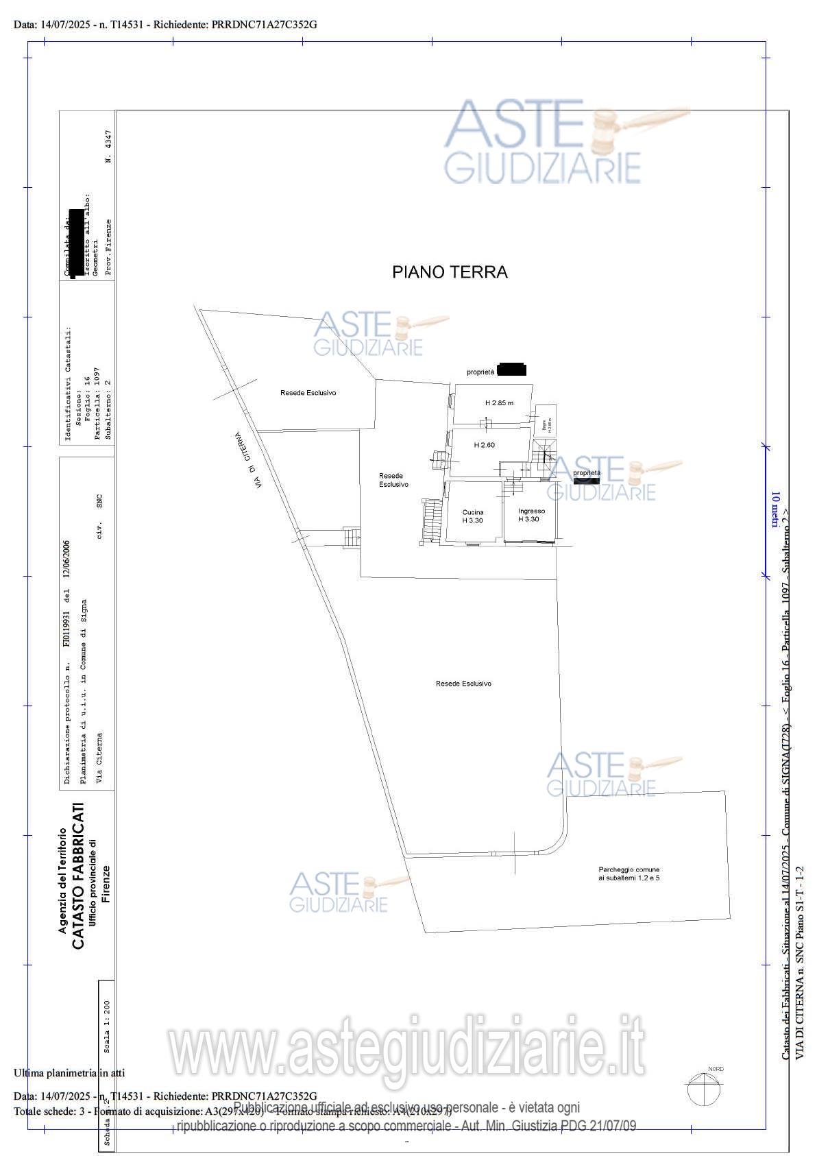 Planimetria del bene