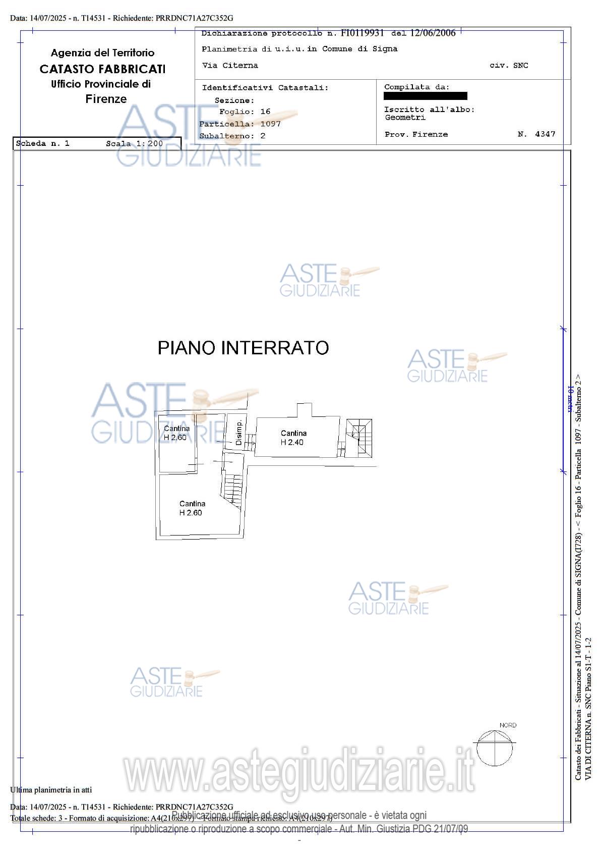 Planimetria del bene