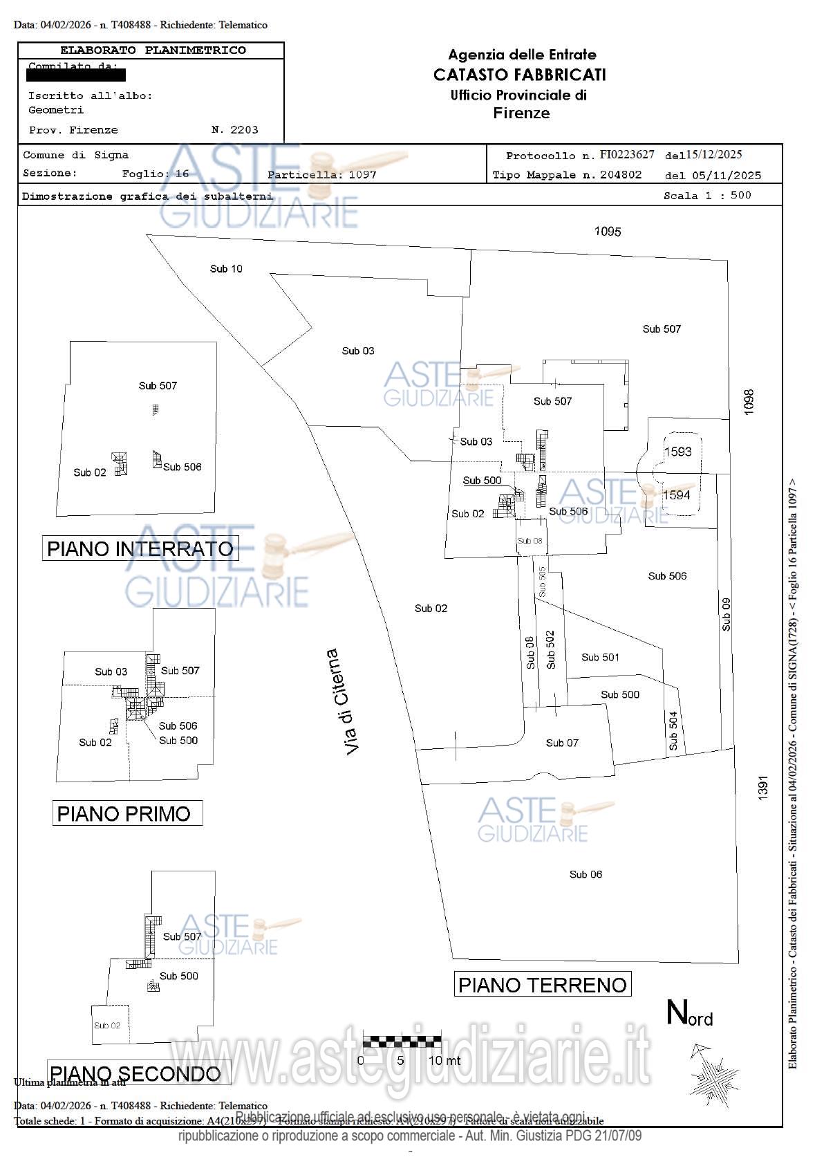 Planimetria del bene