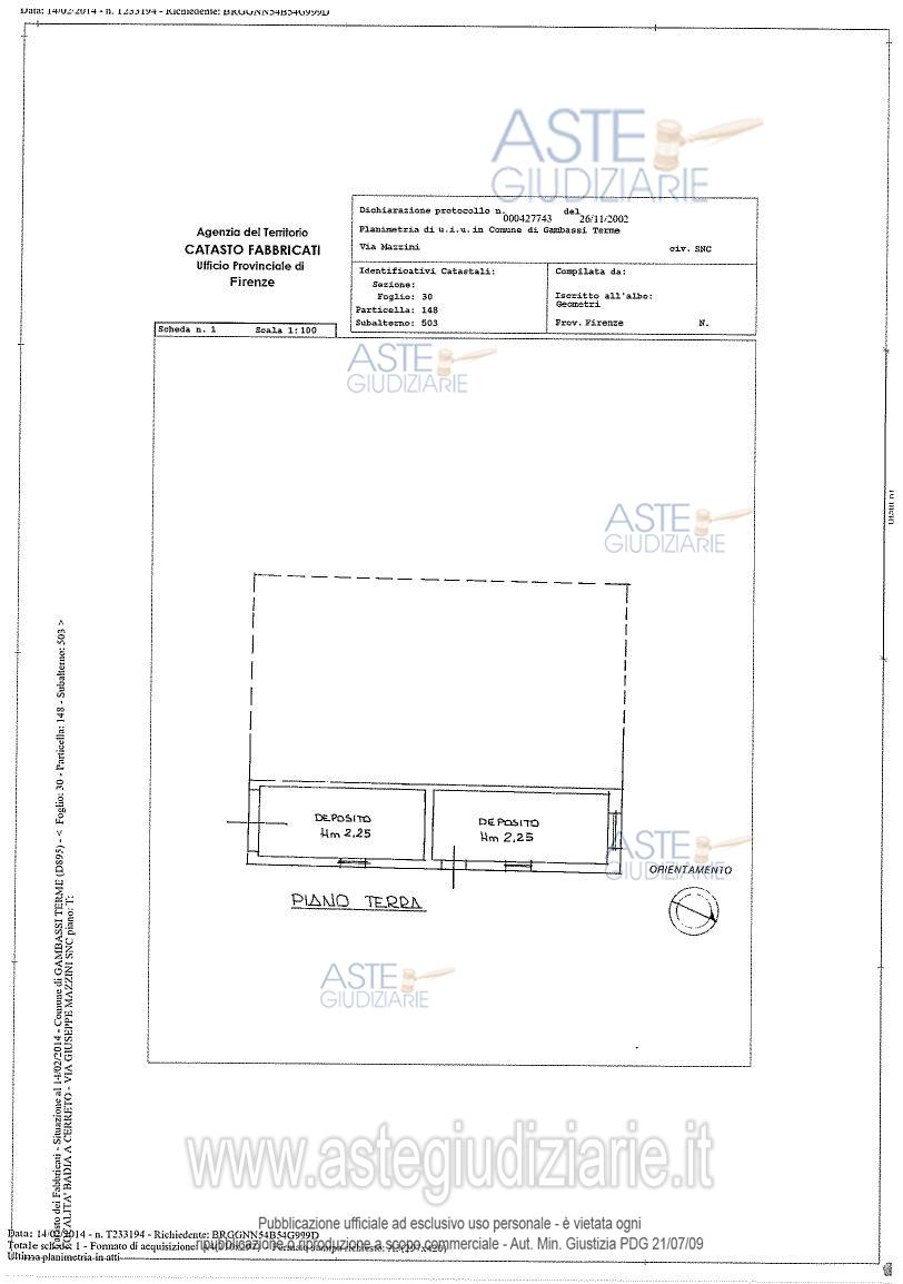 Planimetria del bene