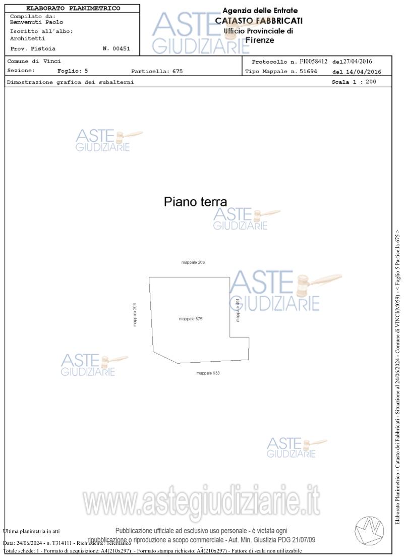 Planimetria del bene