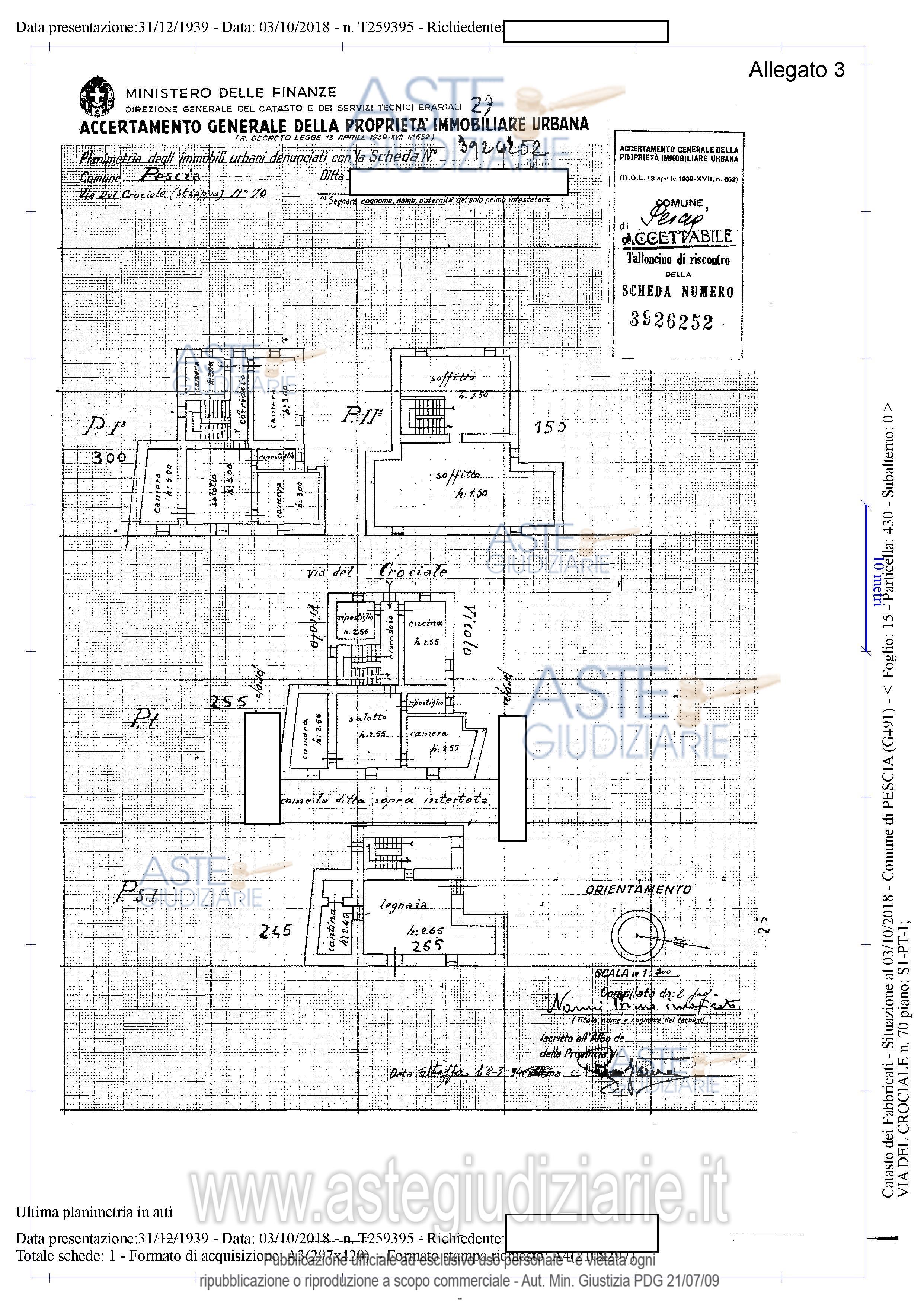 Planimetria del bene