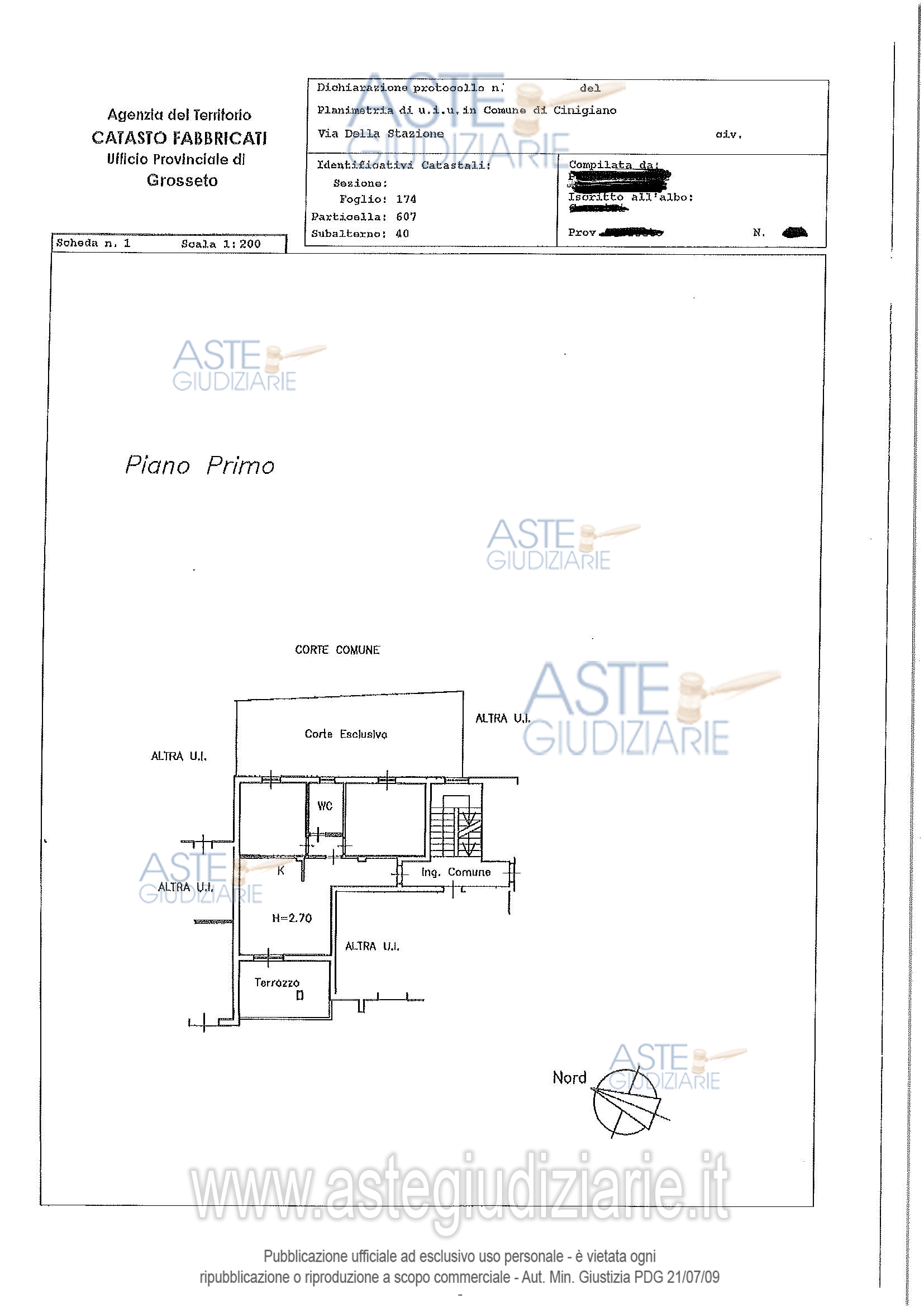 Planimetria del bene