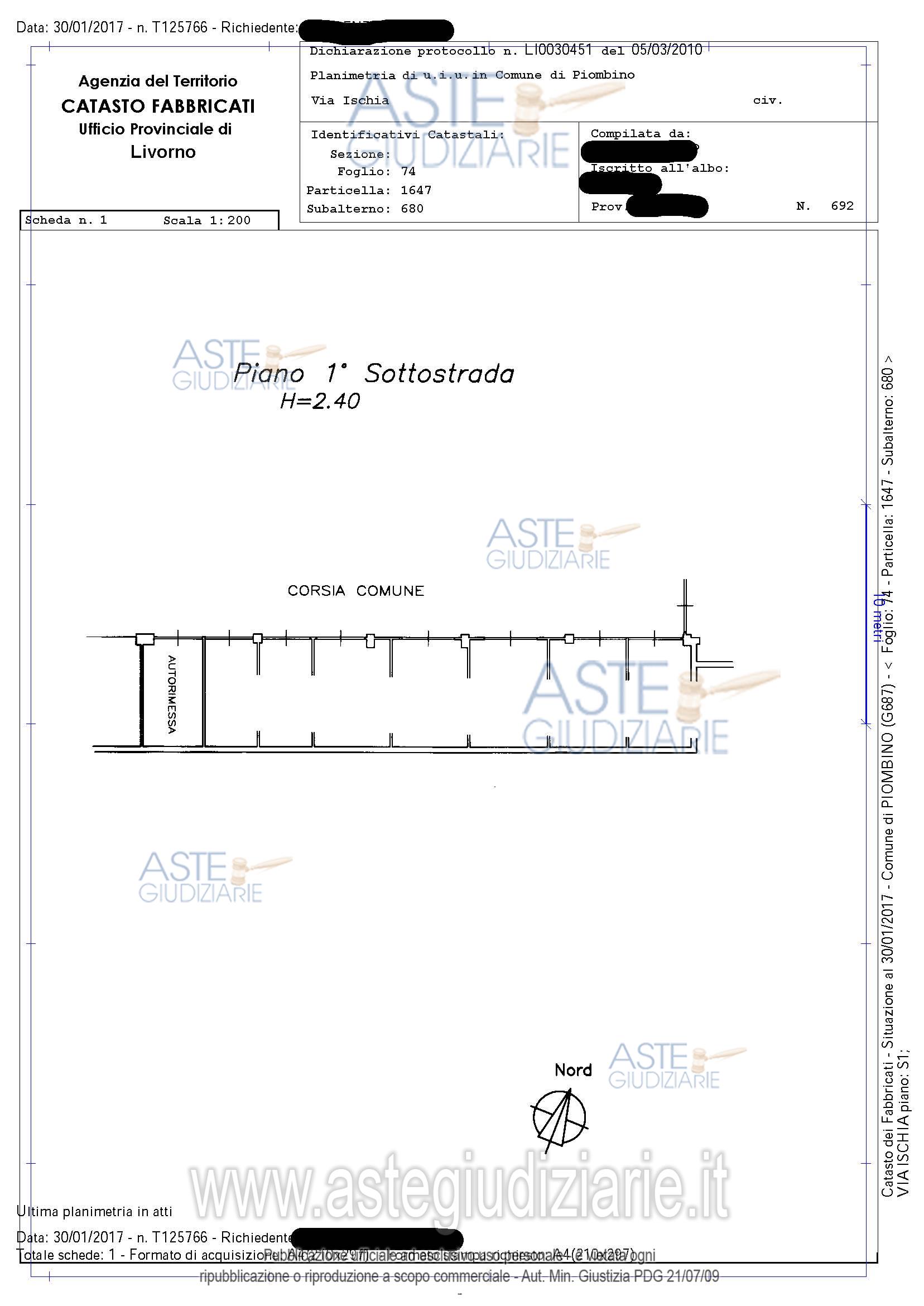 Planimetria del bene