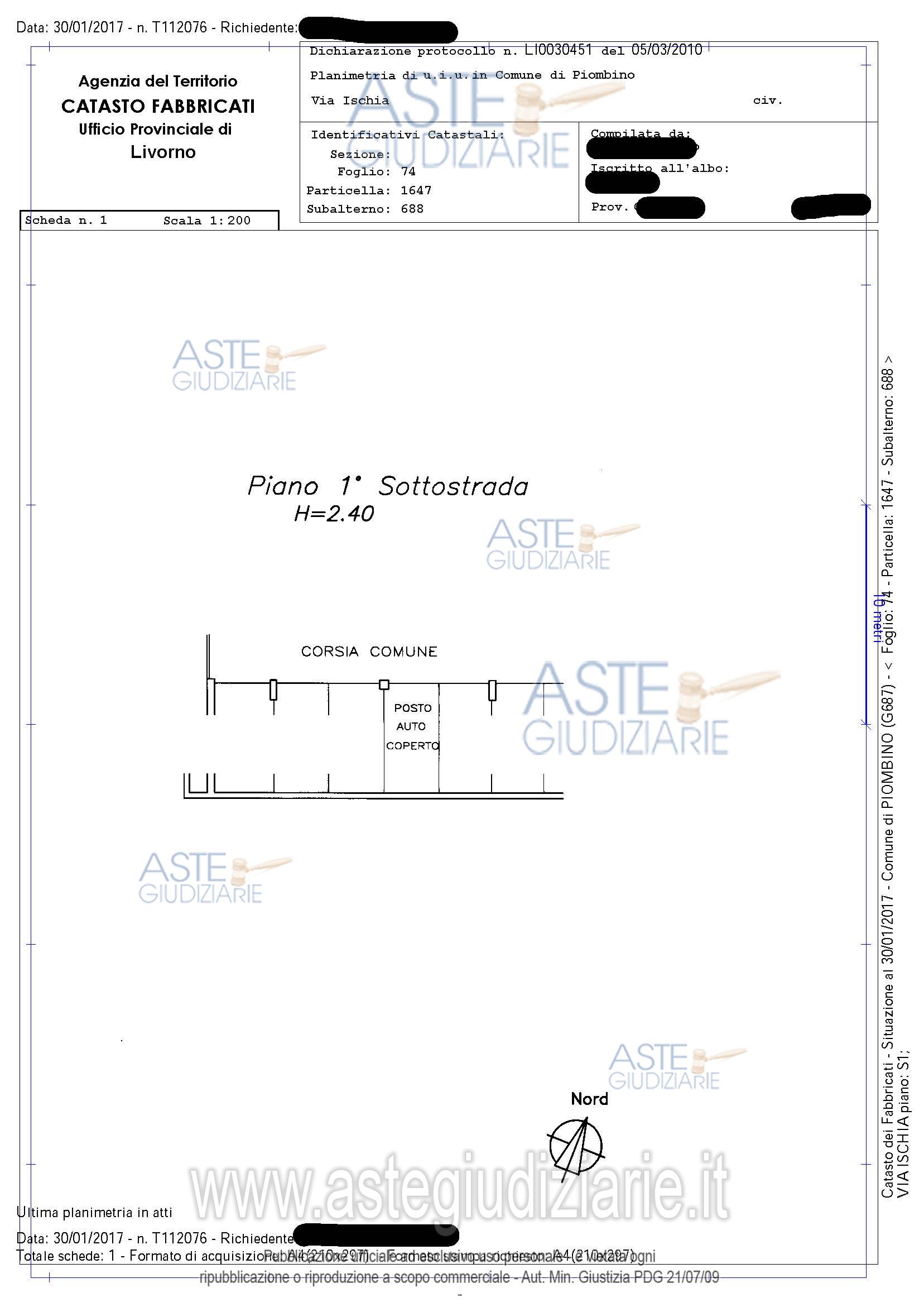 Planimetria del bene