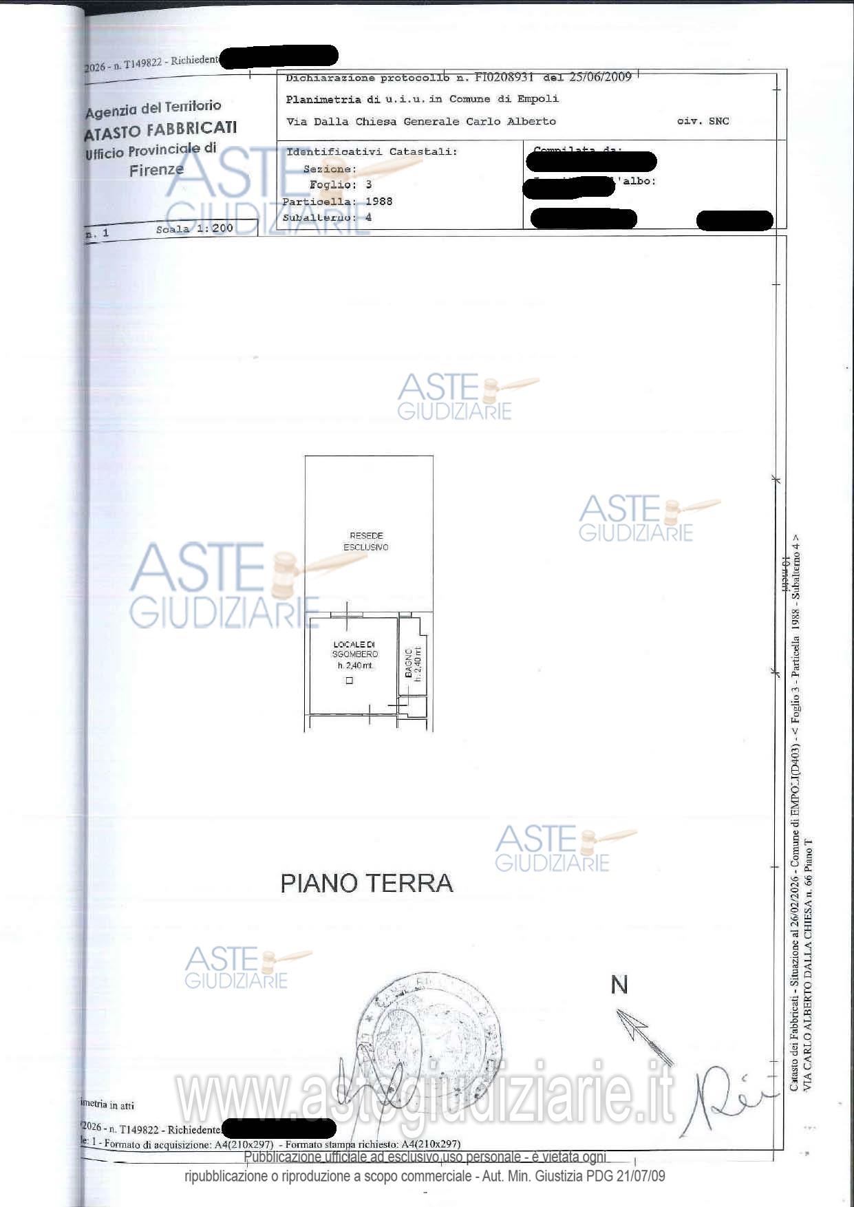 Planimetria del bene