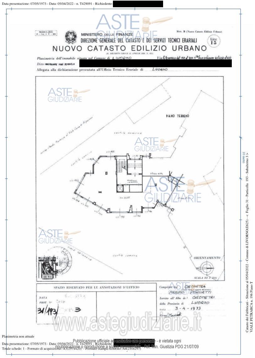 Planimetria del bene