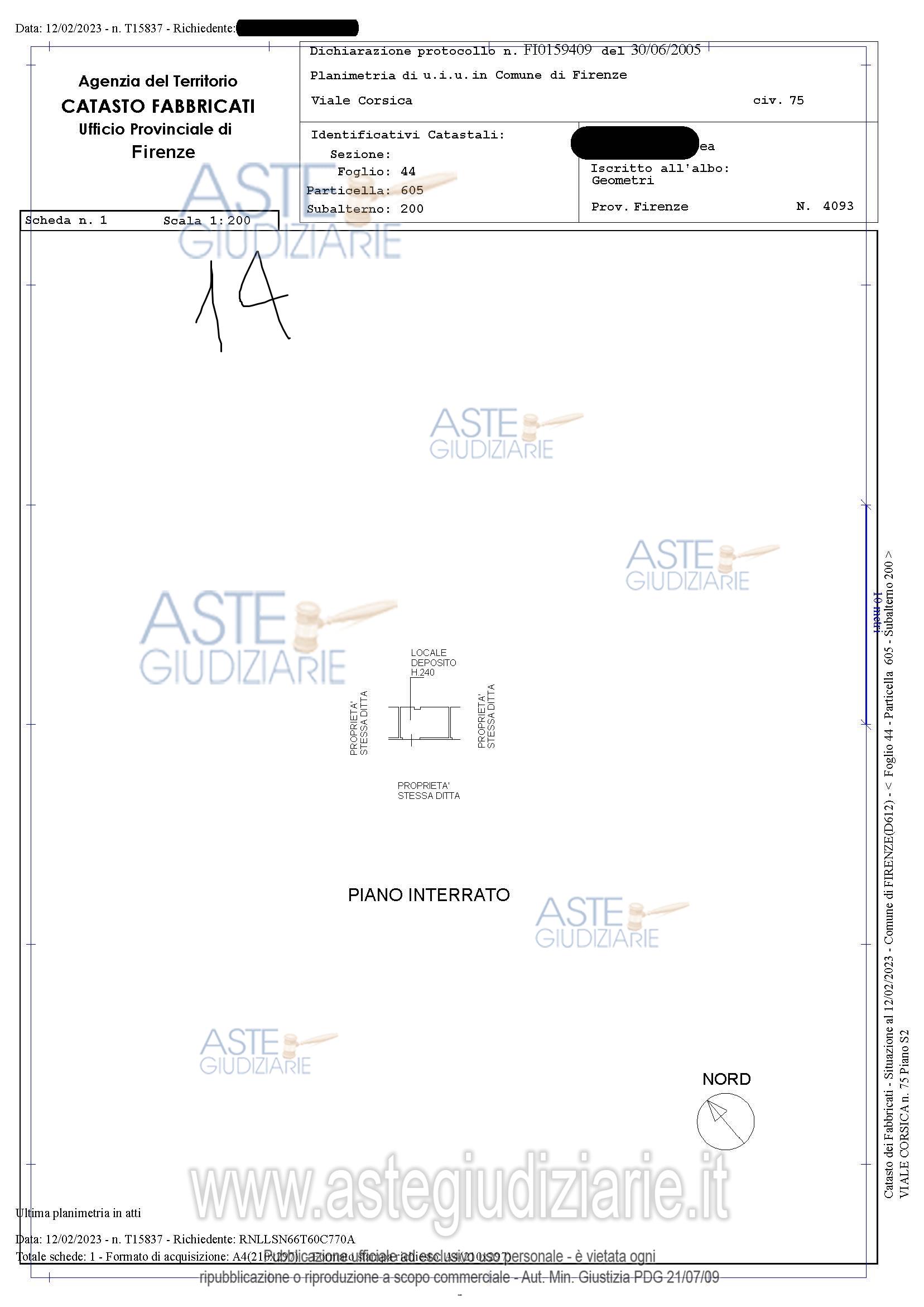 Planimetria del bene