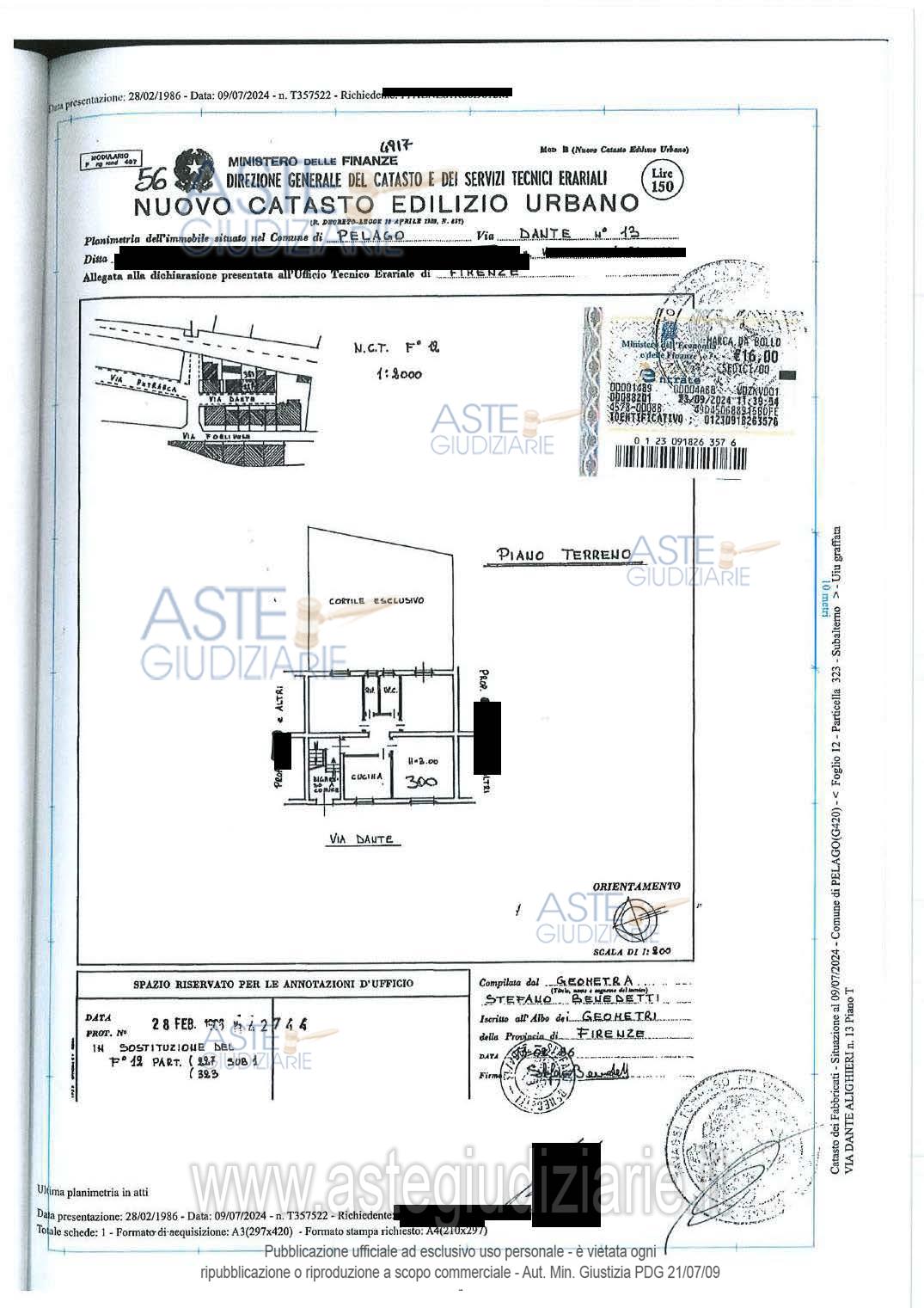 Planimetria del bene