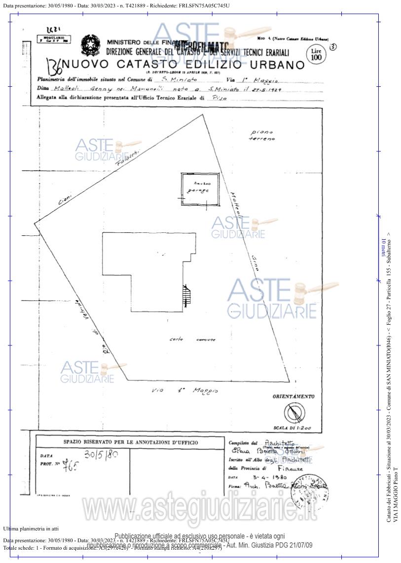 Planimetria del bene