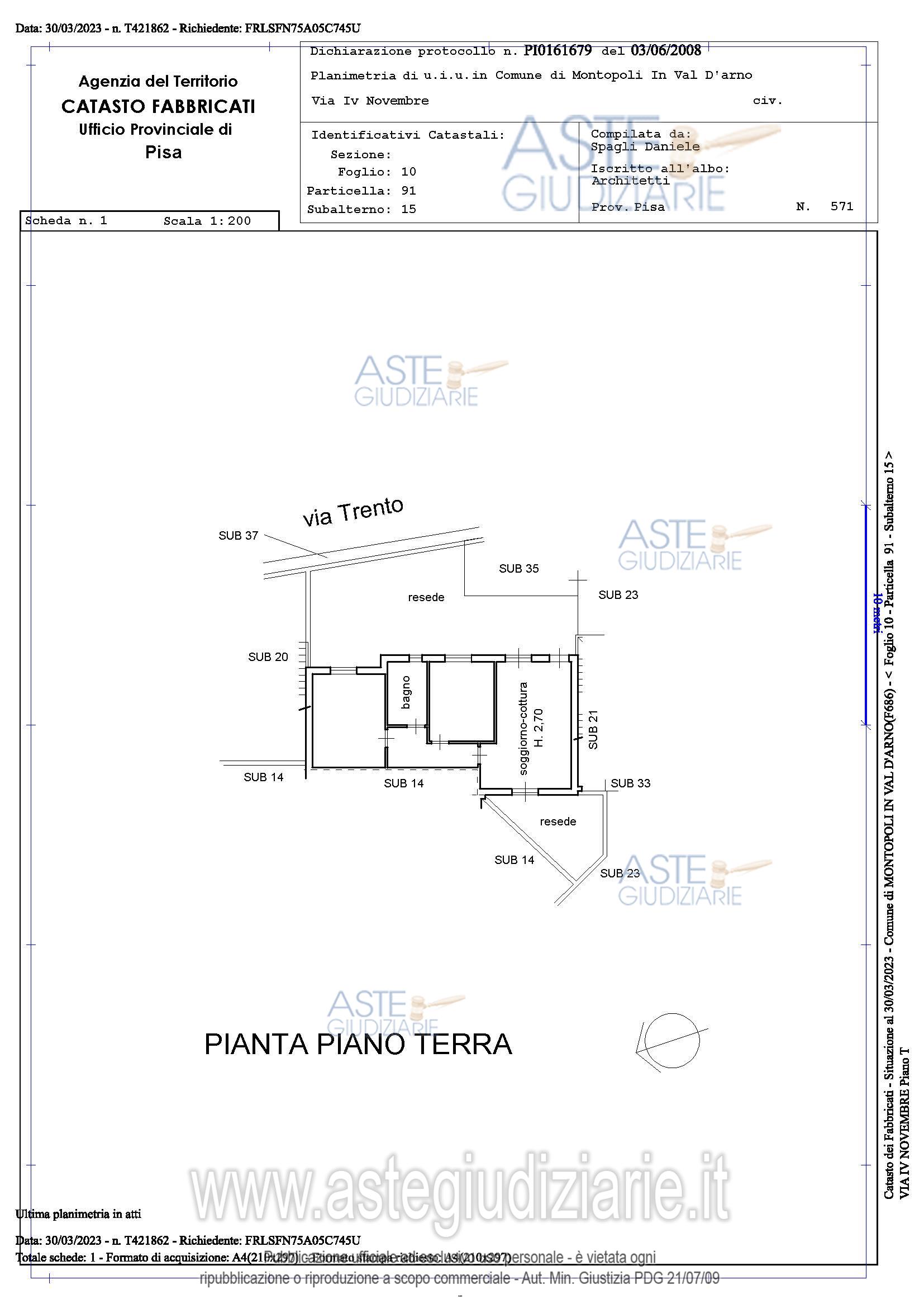 Planimetria del bene