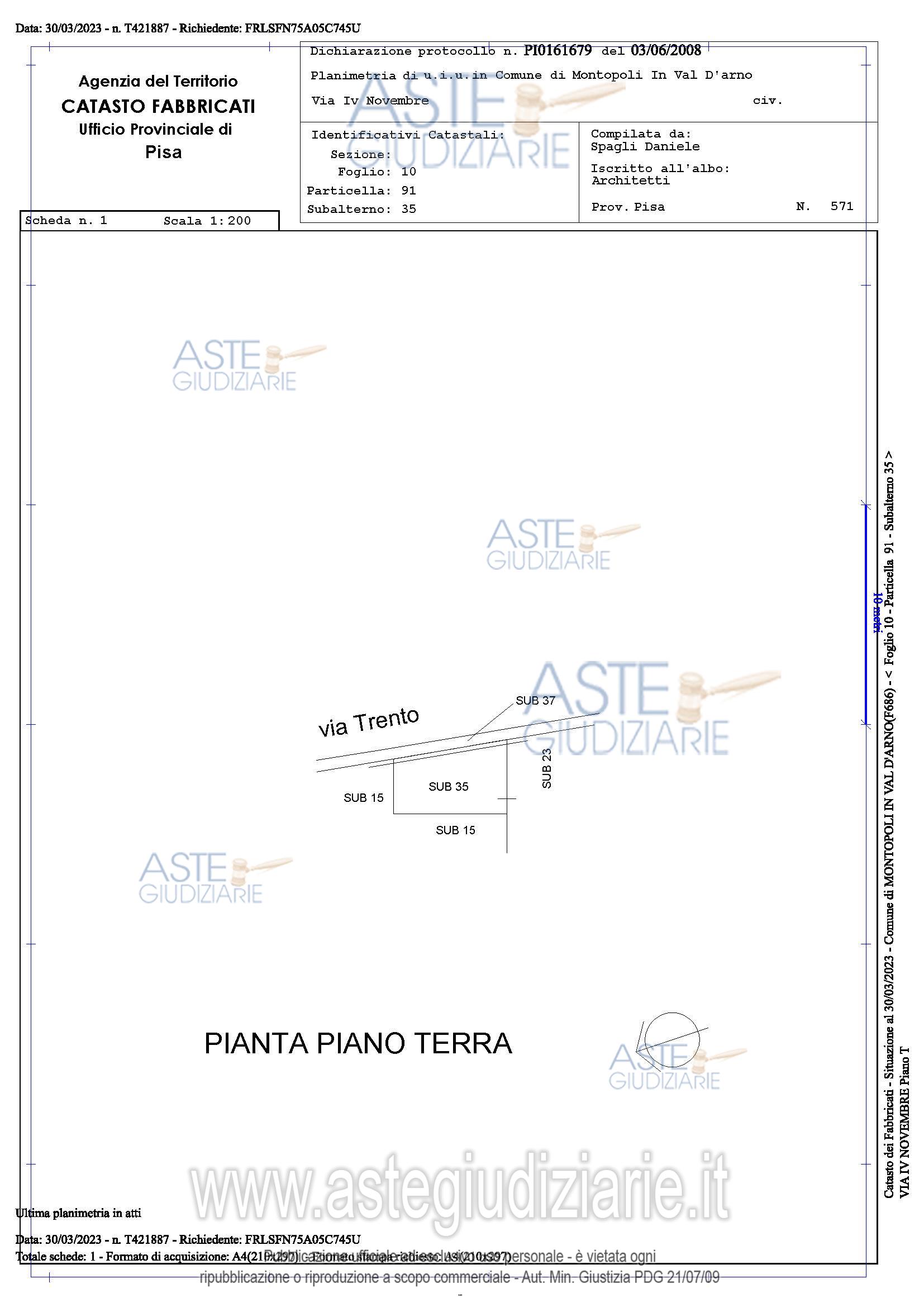 Planimetria del bene