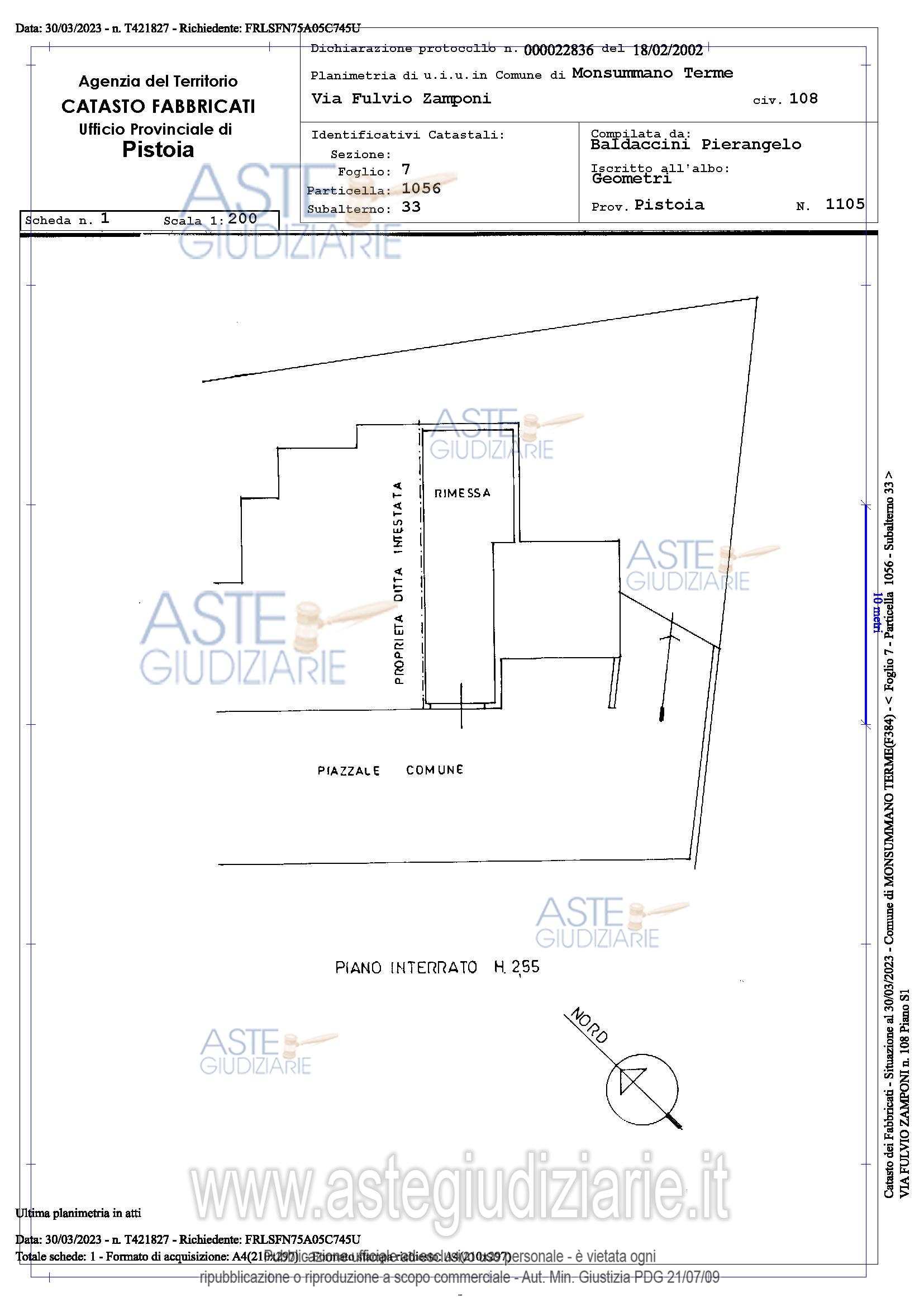 Planimetria del bene