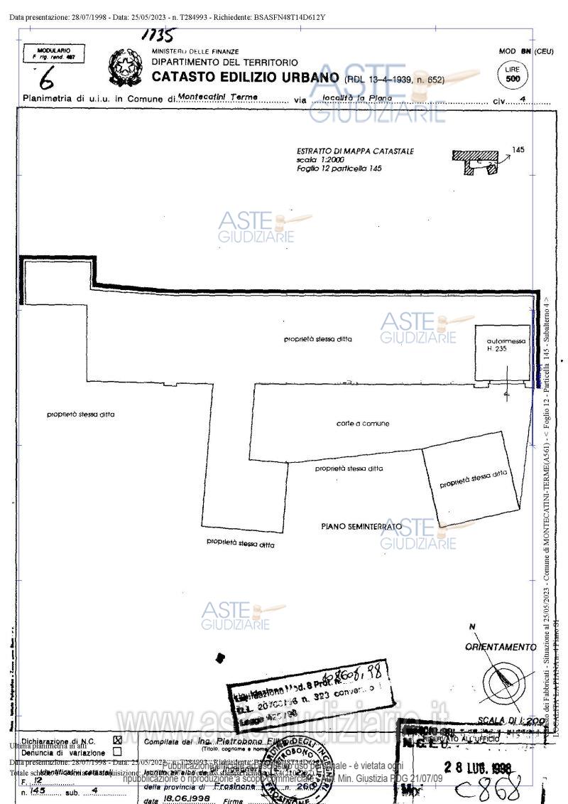 Planimetria del bene