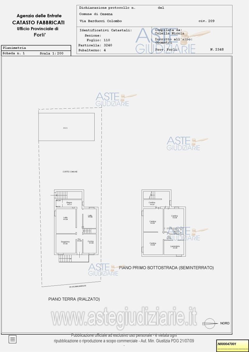 Planimetria del bene