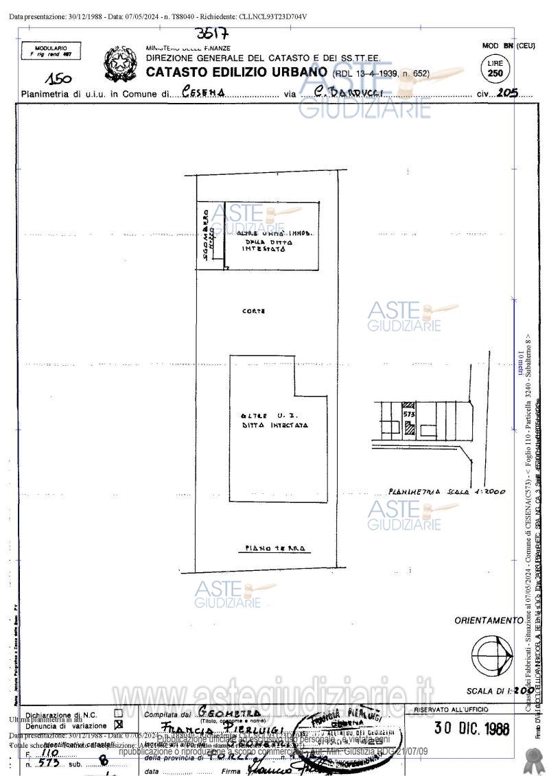 Planimetria del bene