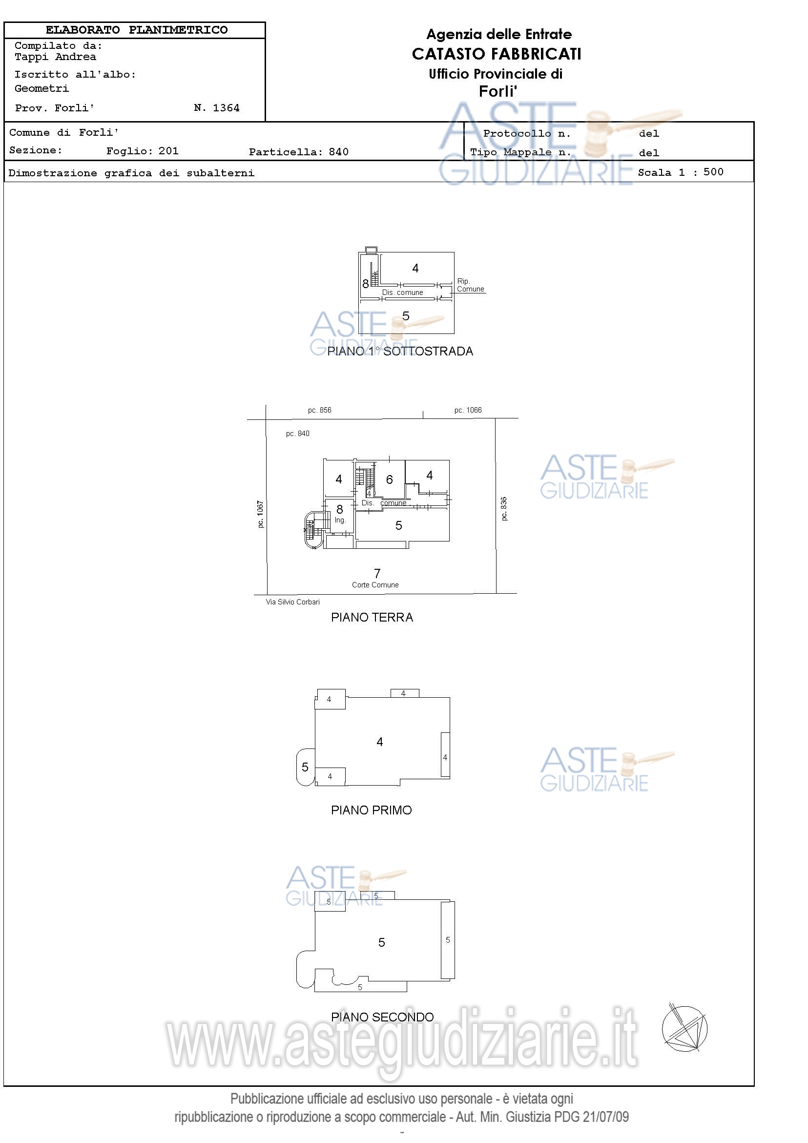 Planimetria del bene