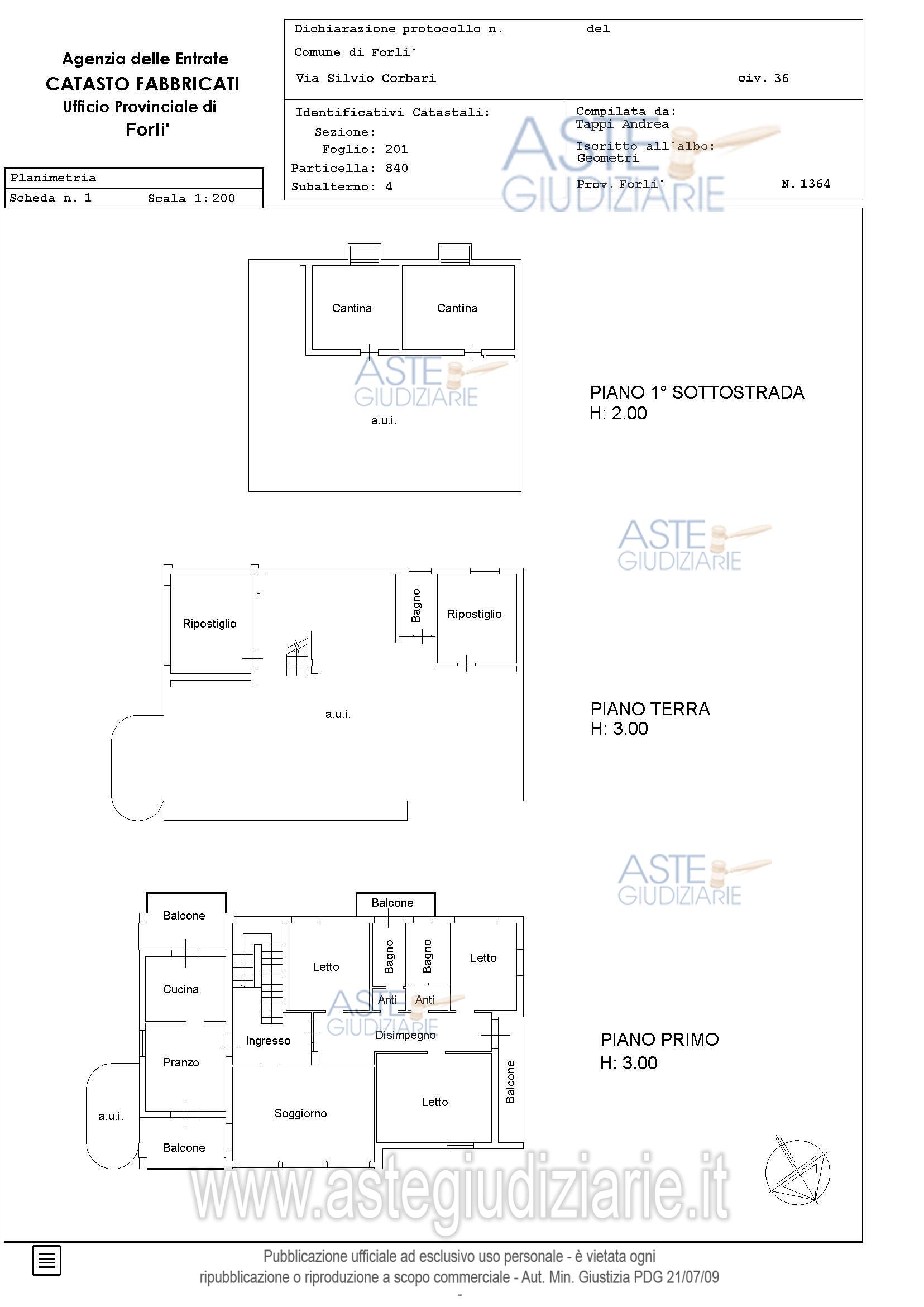 Planimetria del bene