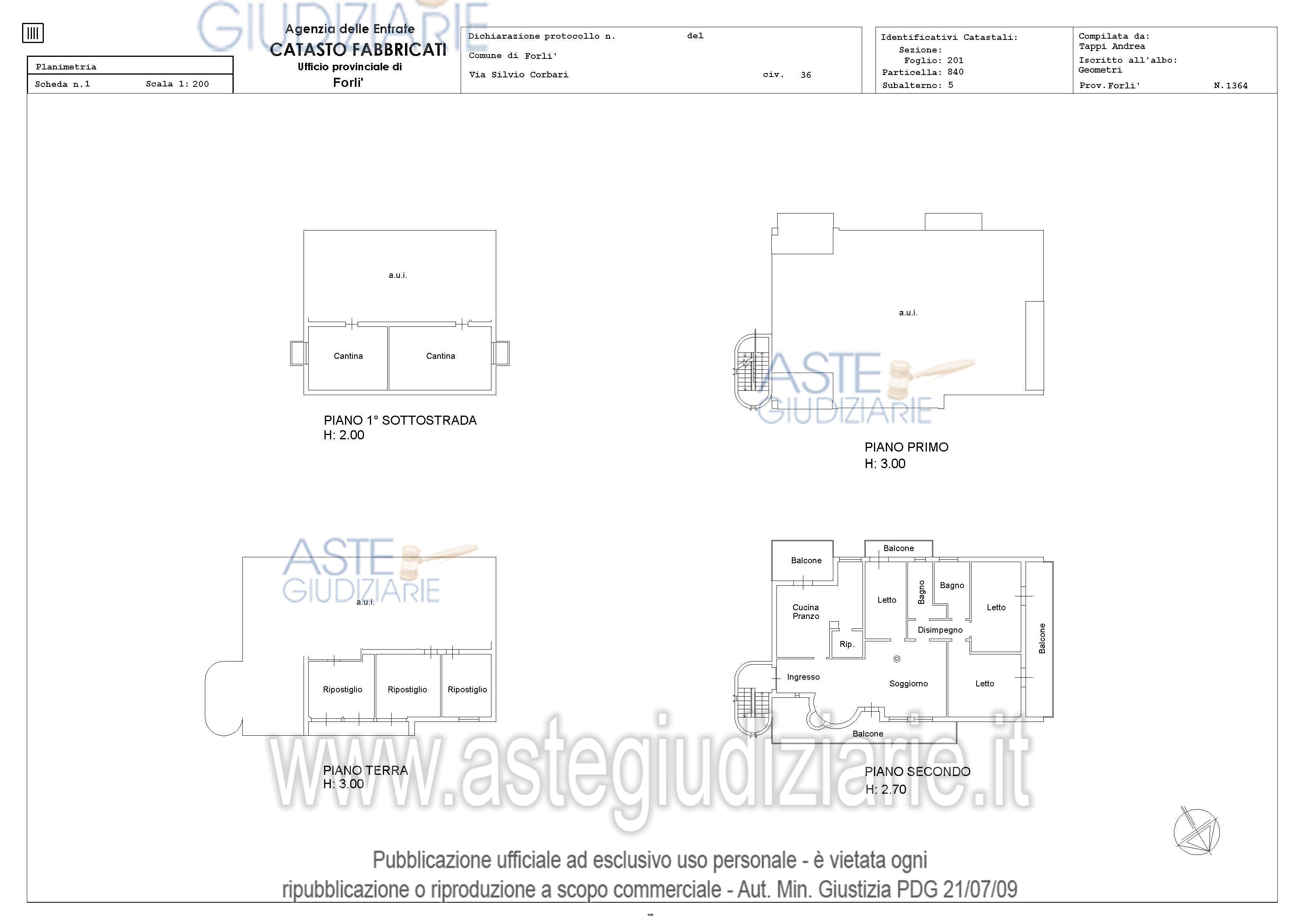 Planimetria del bene