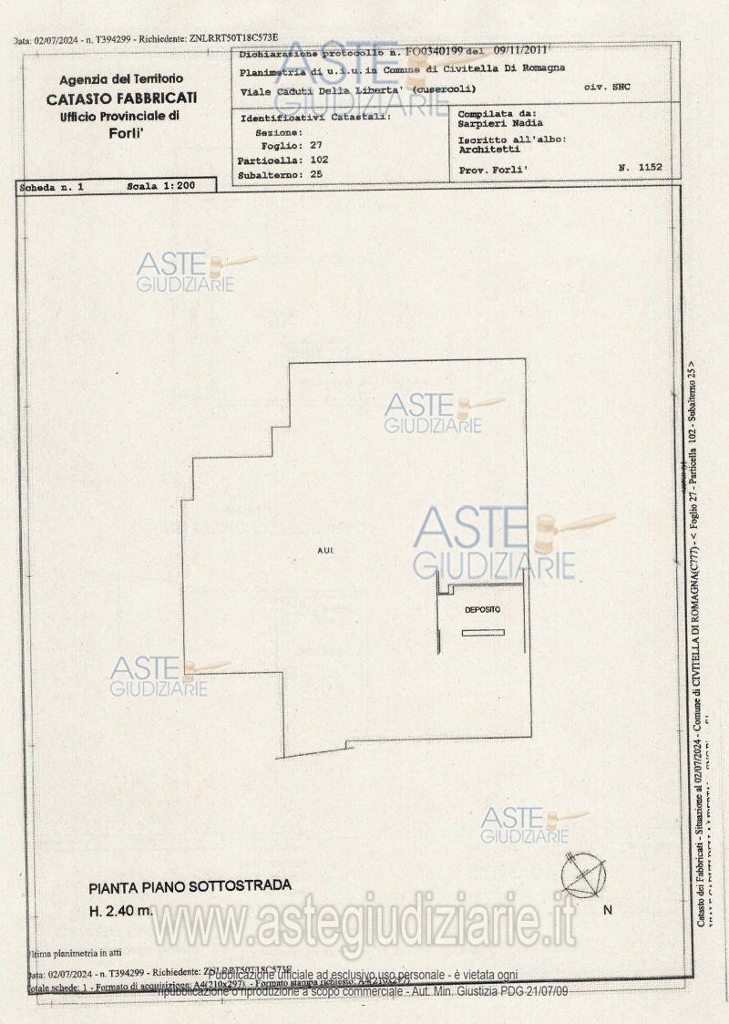 Planimetria del bene