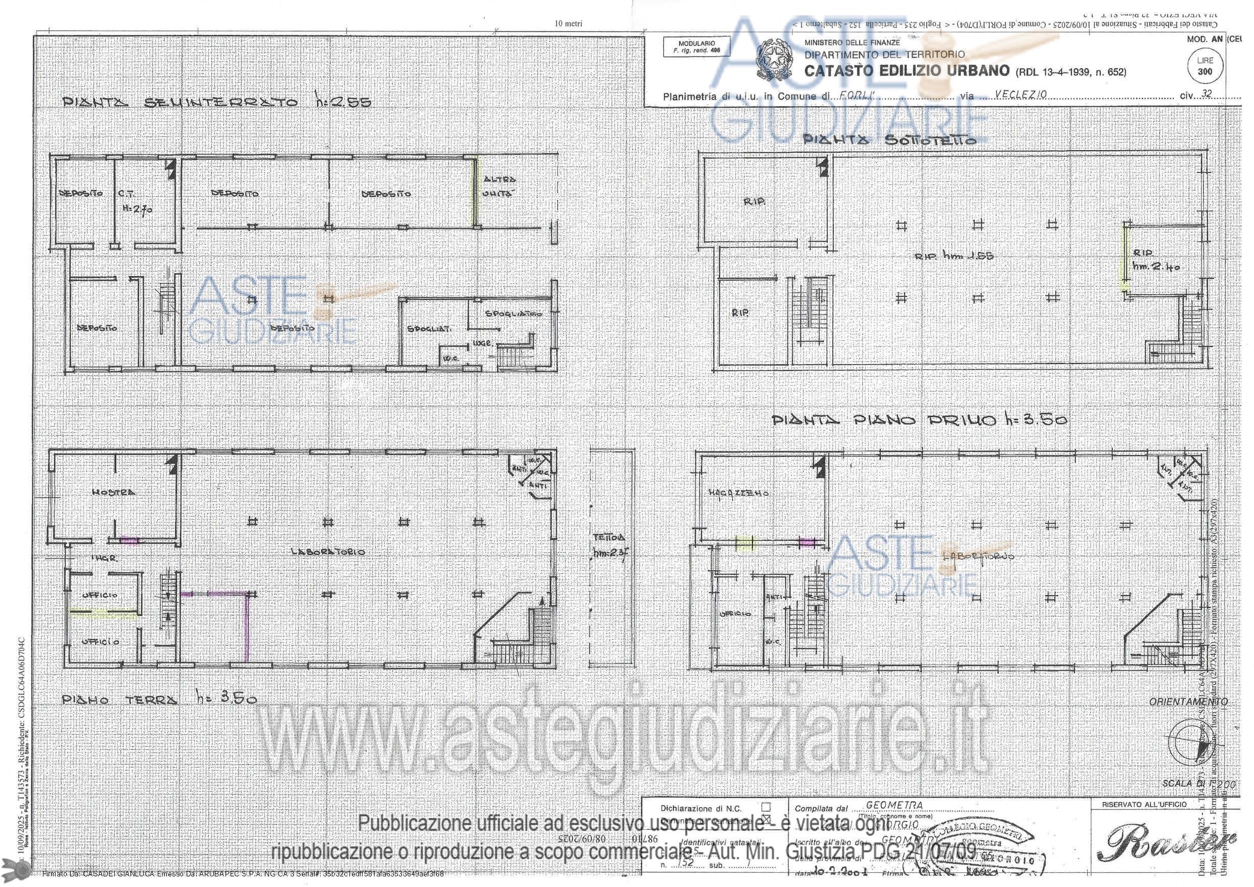 Planimetria del bene