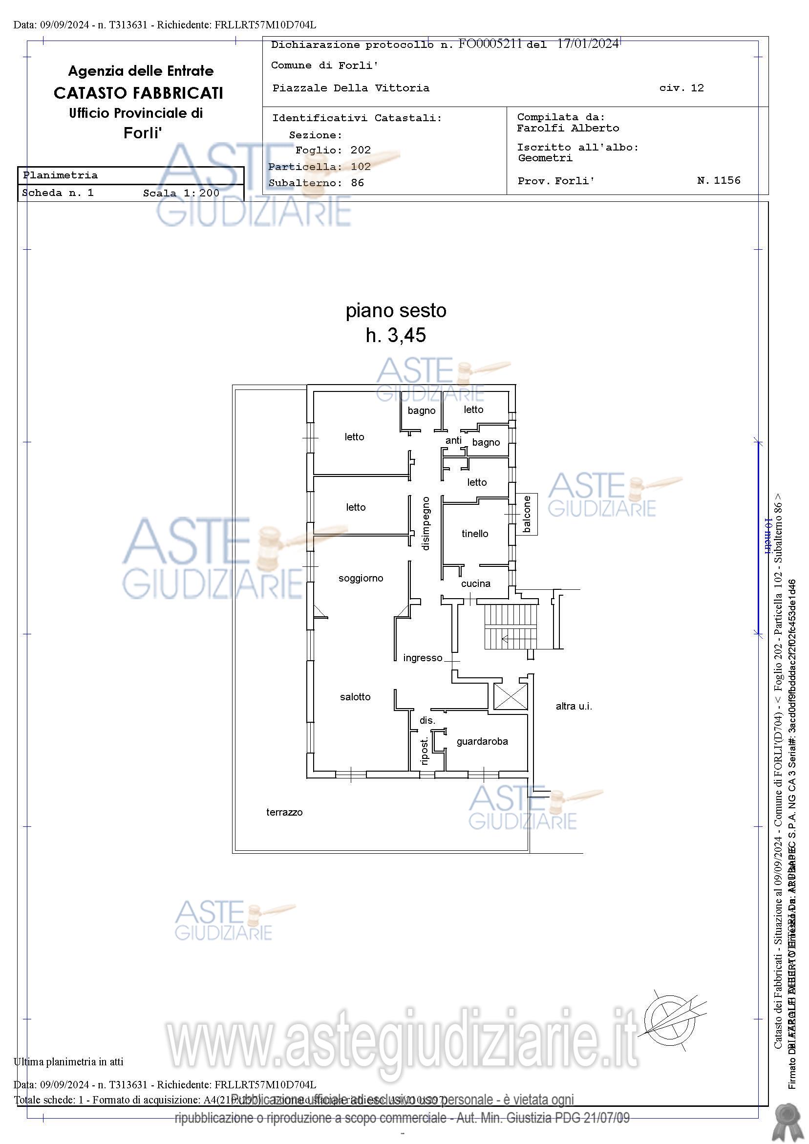 Planimetria del bene