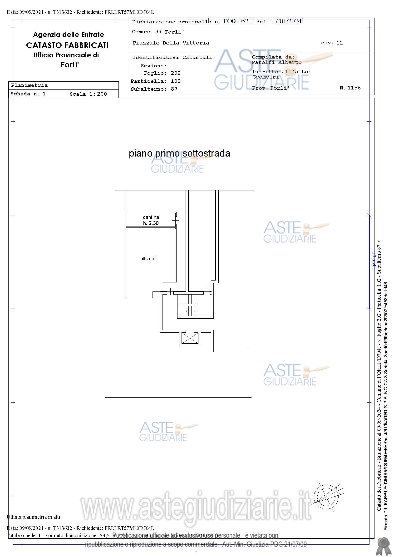 Planimetria del bene