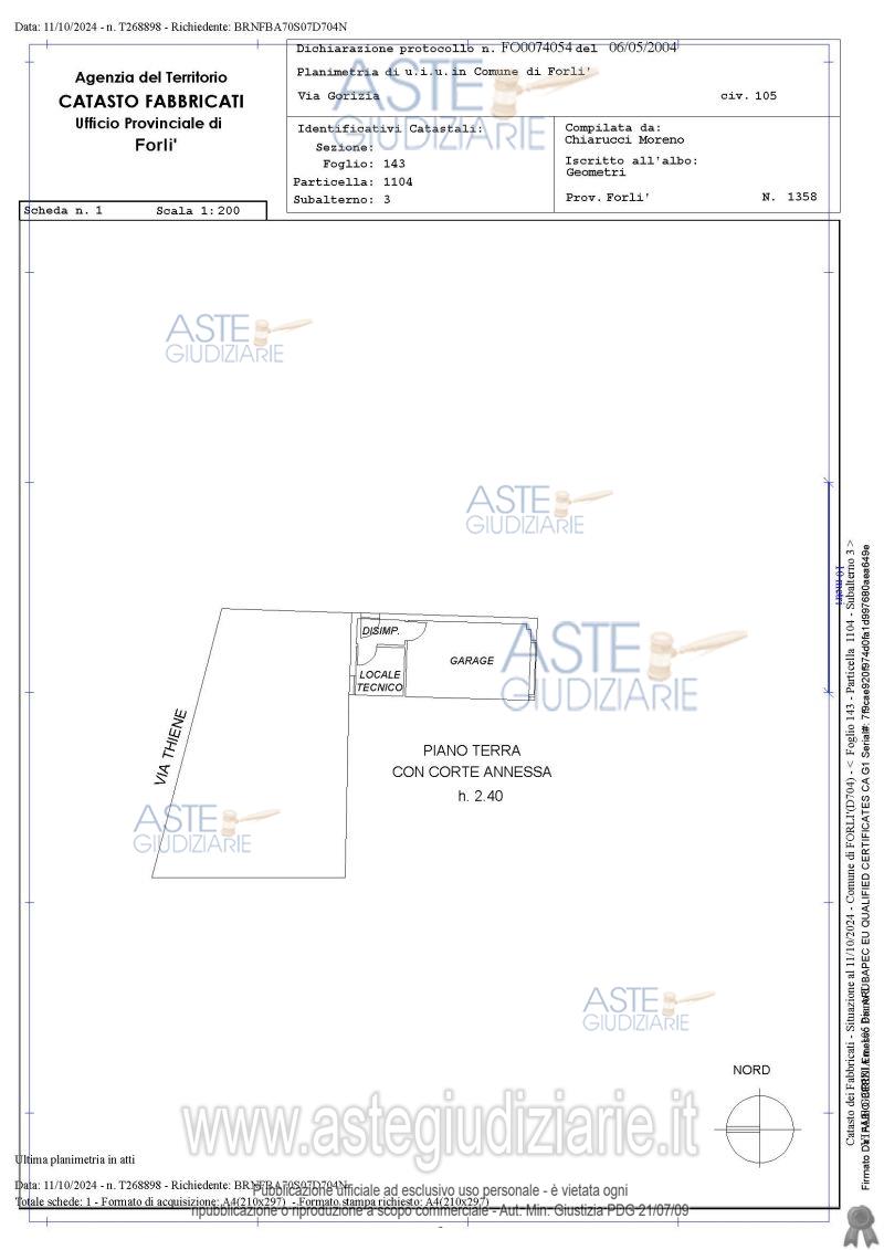 Planimetria del bene