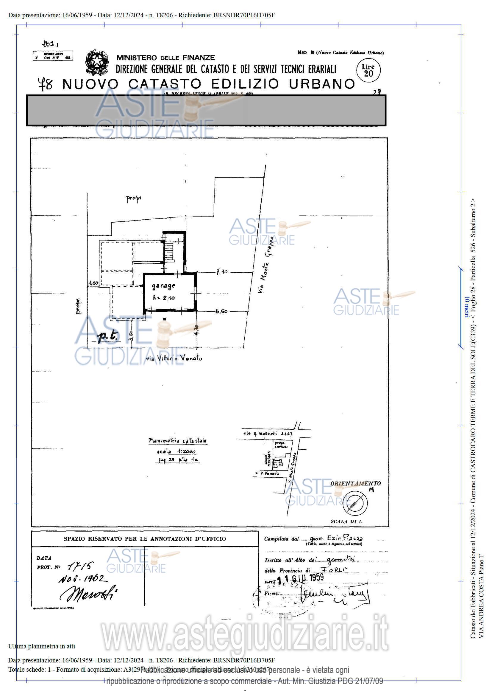 Planimetria del bene
