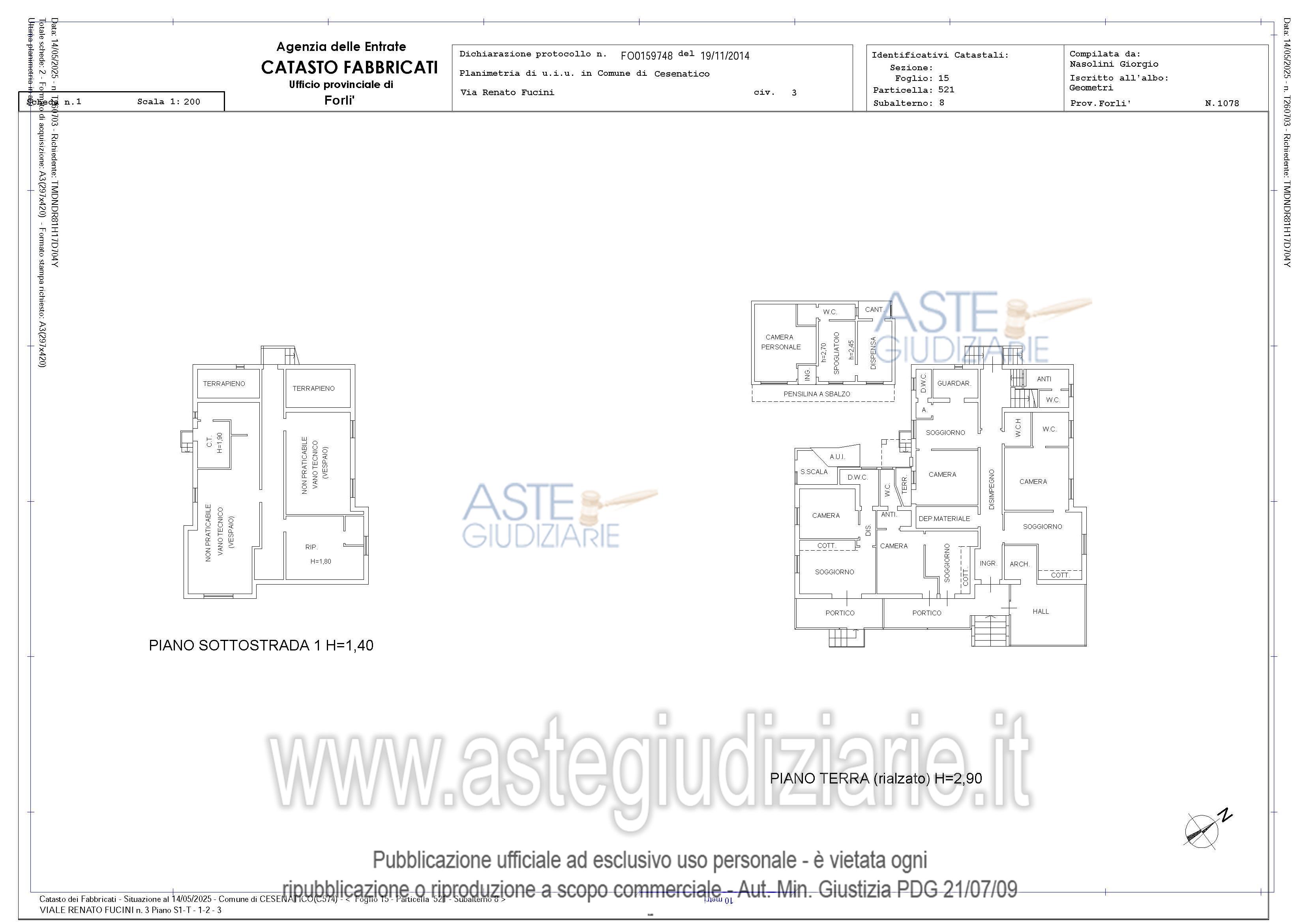 Planimetria del bene