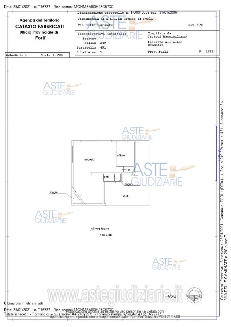 Planimetria del bene