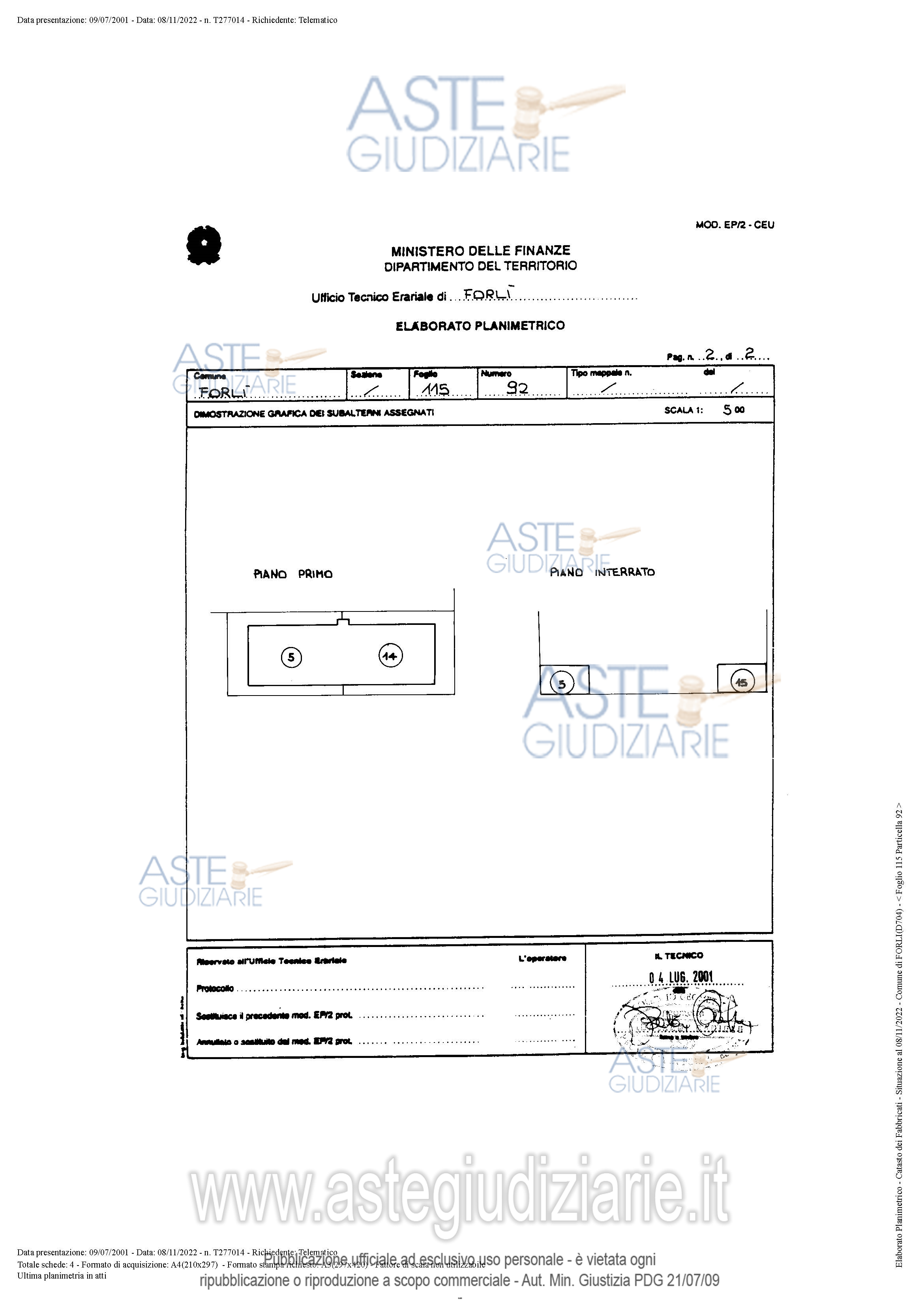 Planimetria del bene