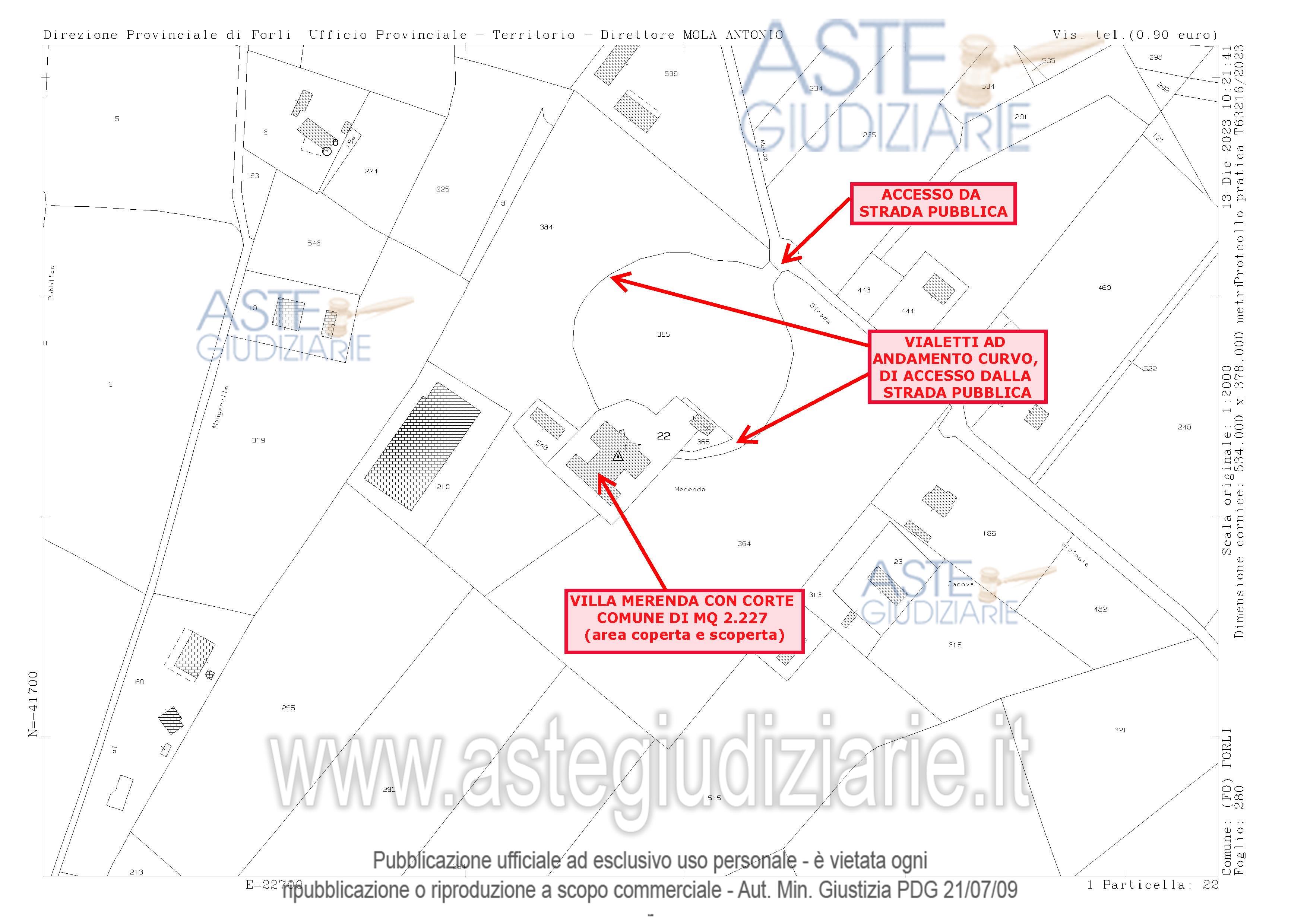 Planimetria del bene
