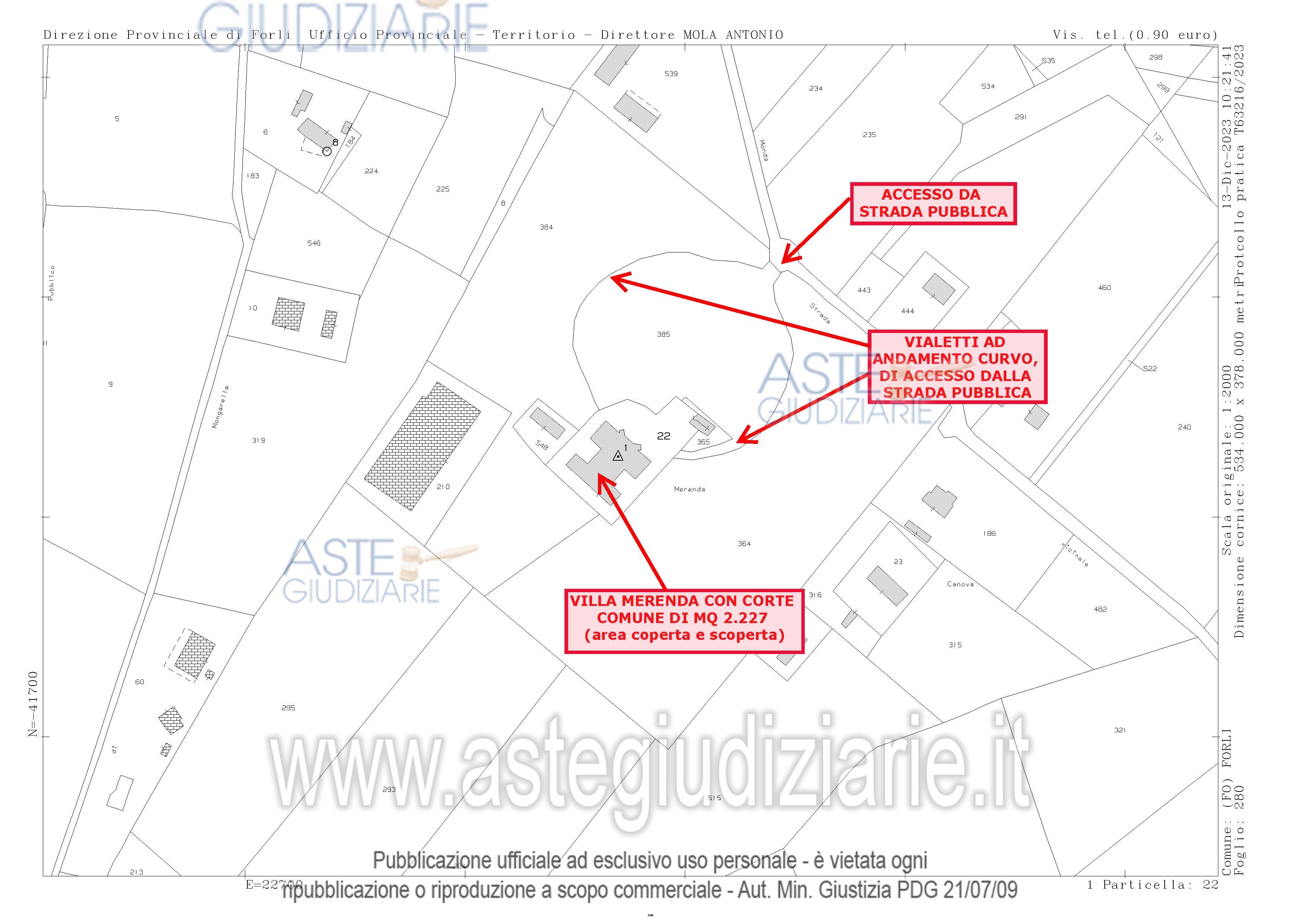 Planimetria del bene