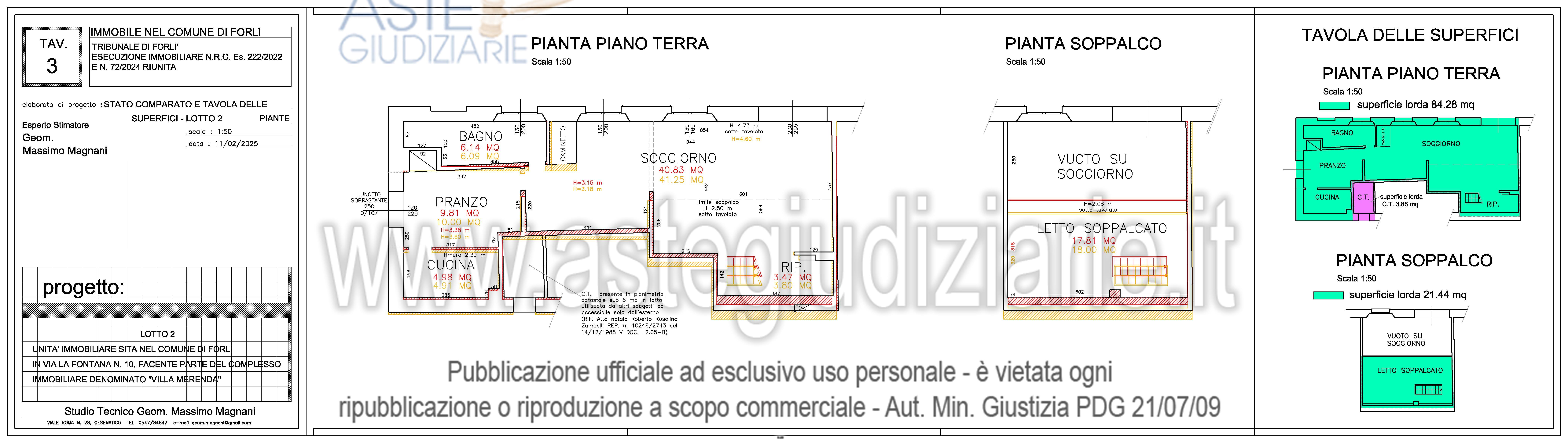 Planimetria del bene