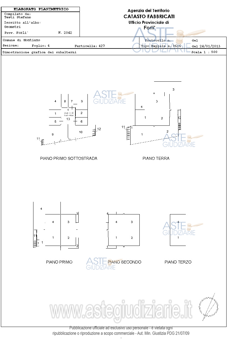 Planimetria del bene