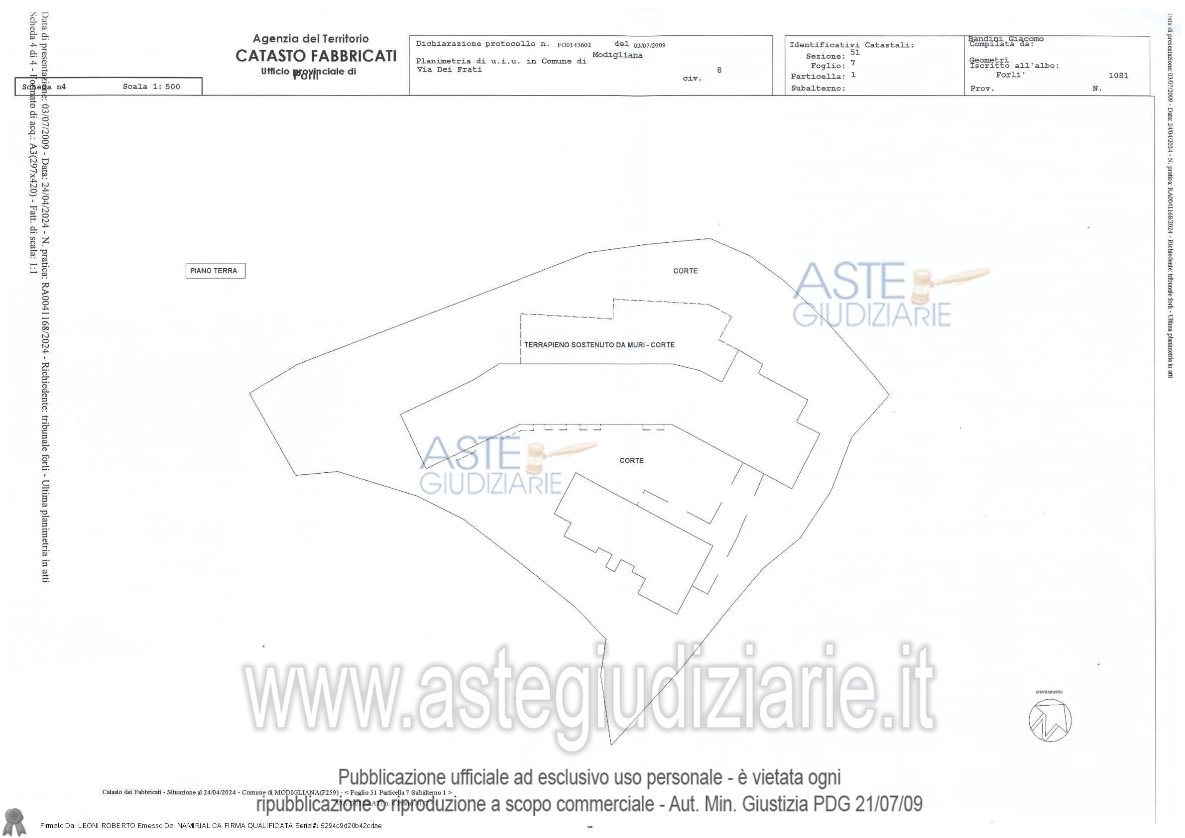 Planimetria del bene