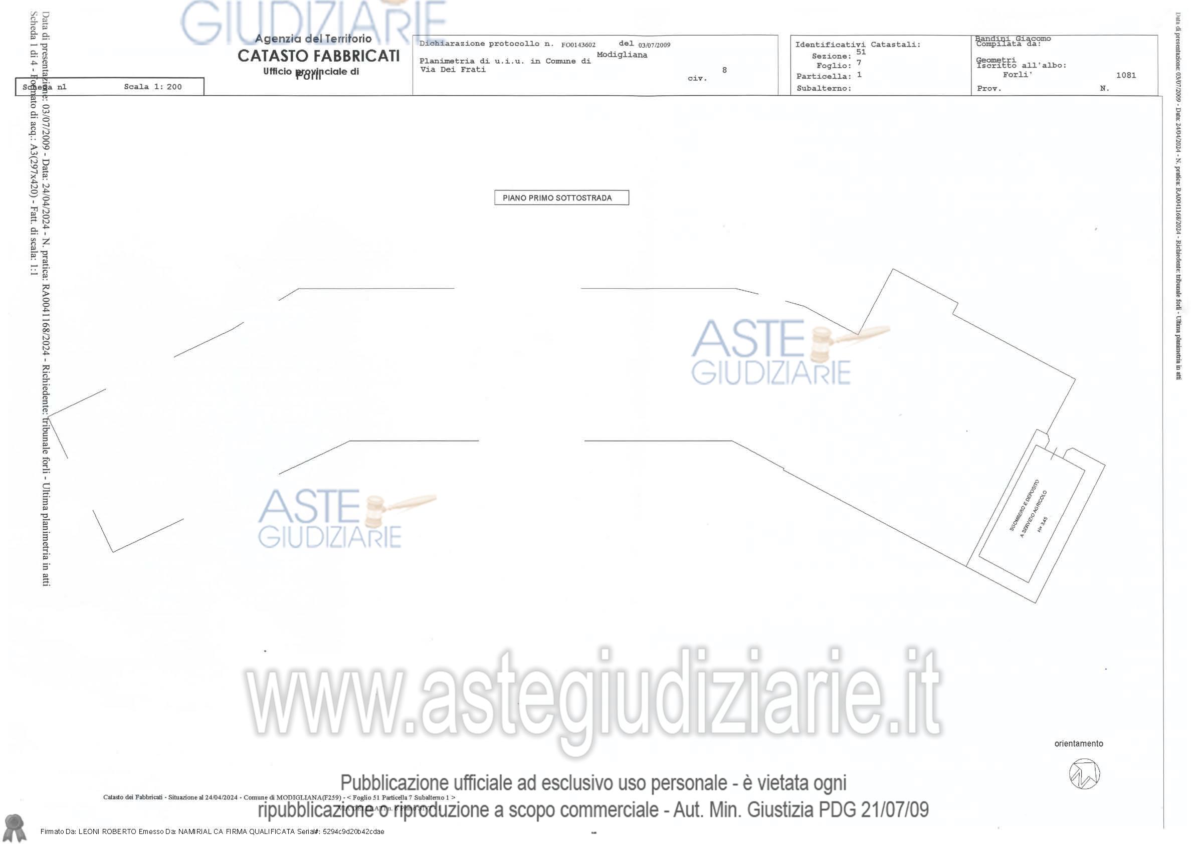 Planimetria del bene