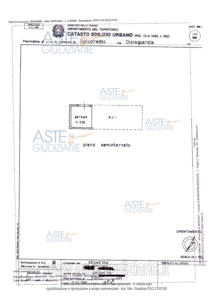 Planimetria del bene