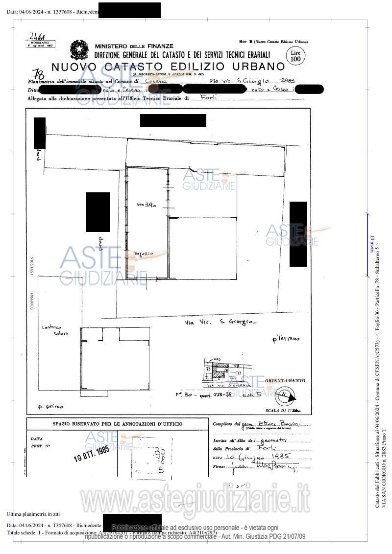 Planimetria del bene