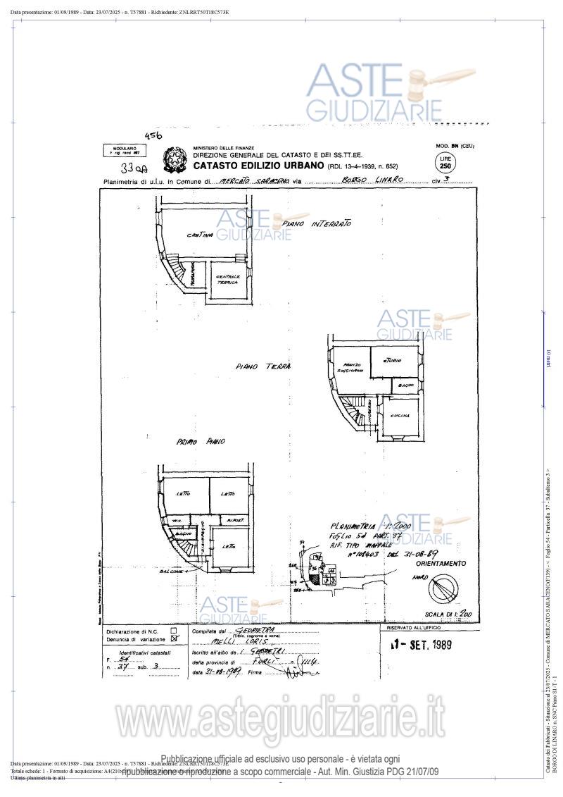 Planimetria del bene