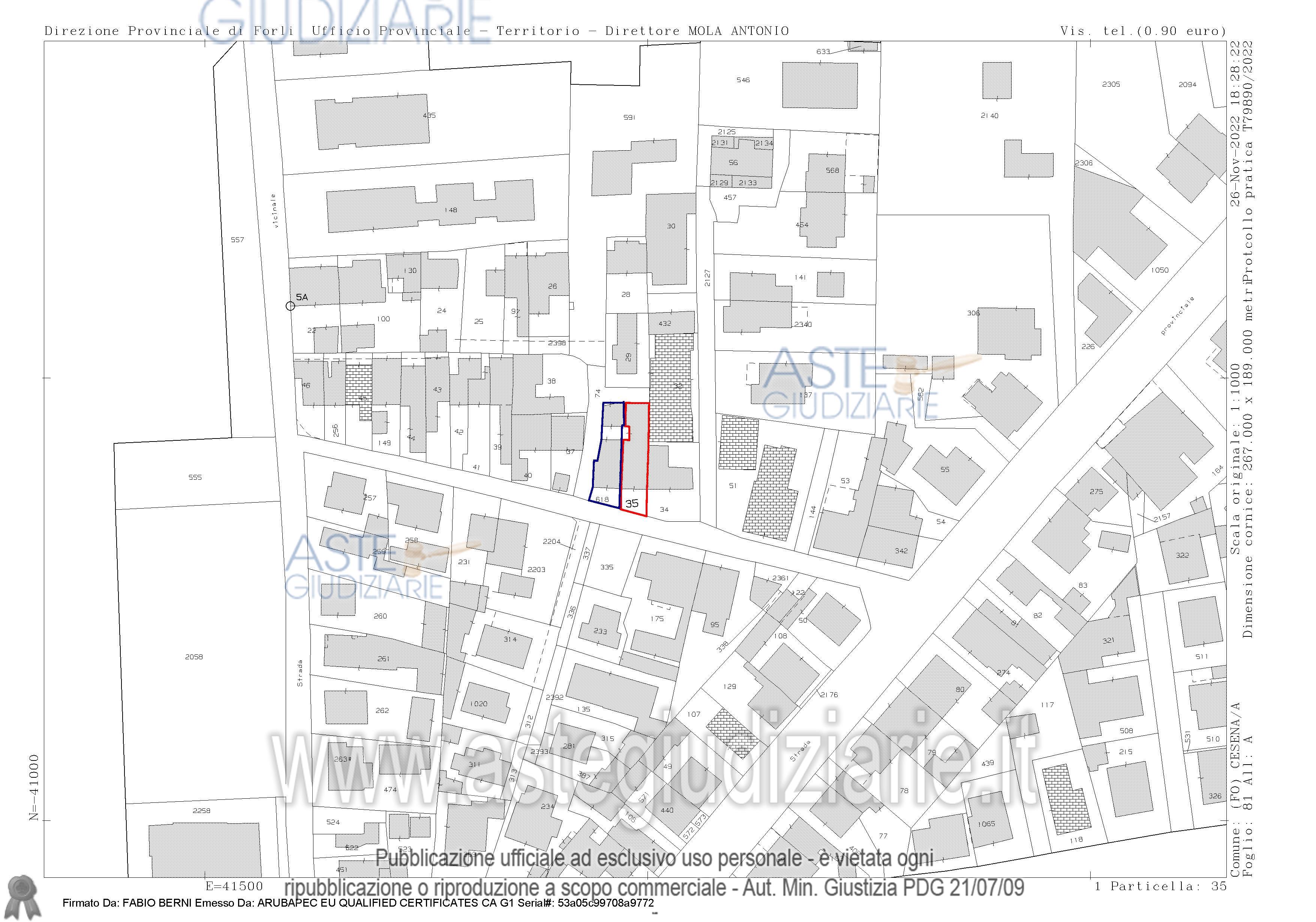 Planimetria del bene