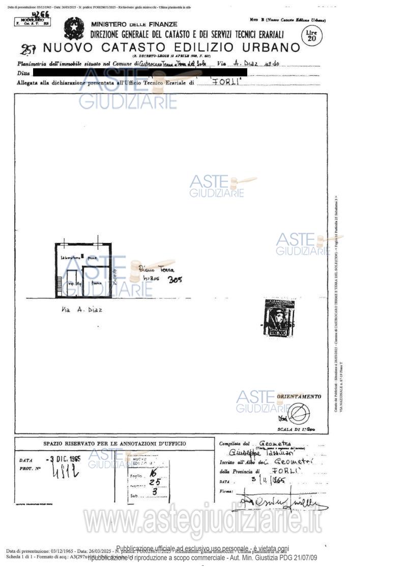 Planimetria del bene