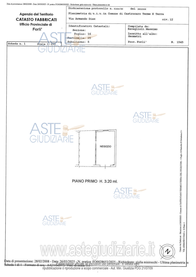 Planimetria del bene